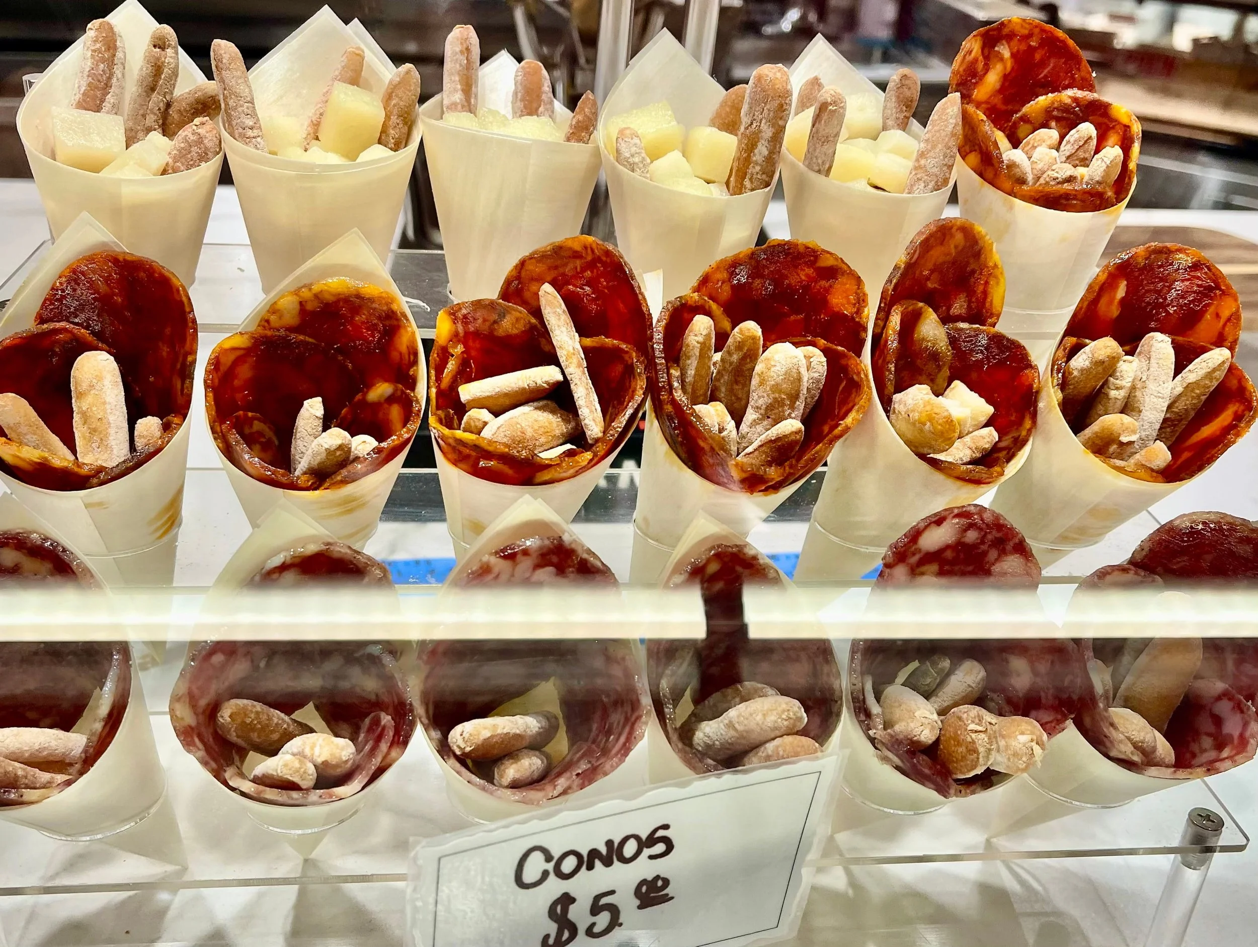 Grab and go meat and cheese cones