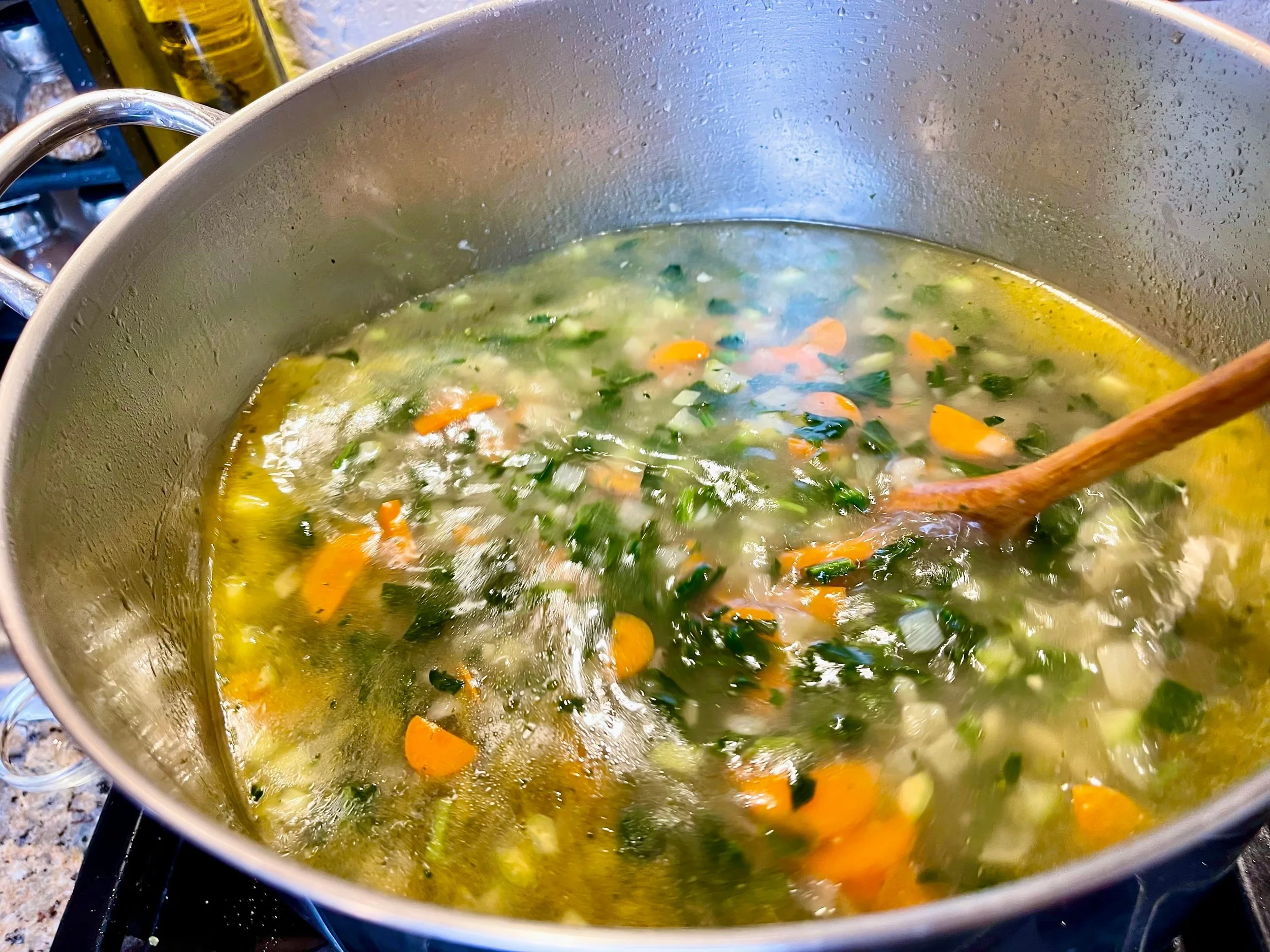 Making the chicken broth