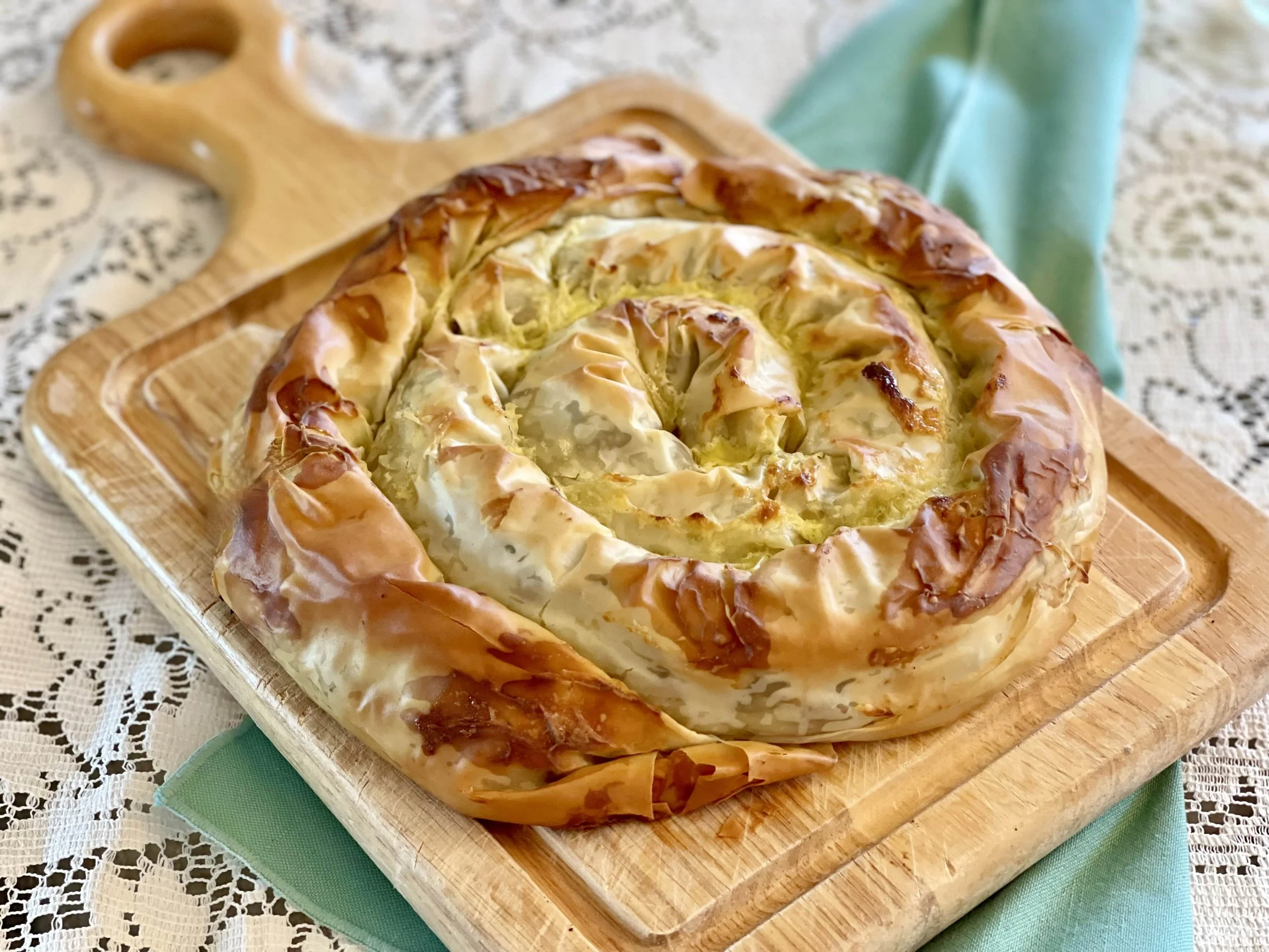 Kreatopita, a classic Greek dish meaning meat pie
