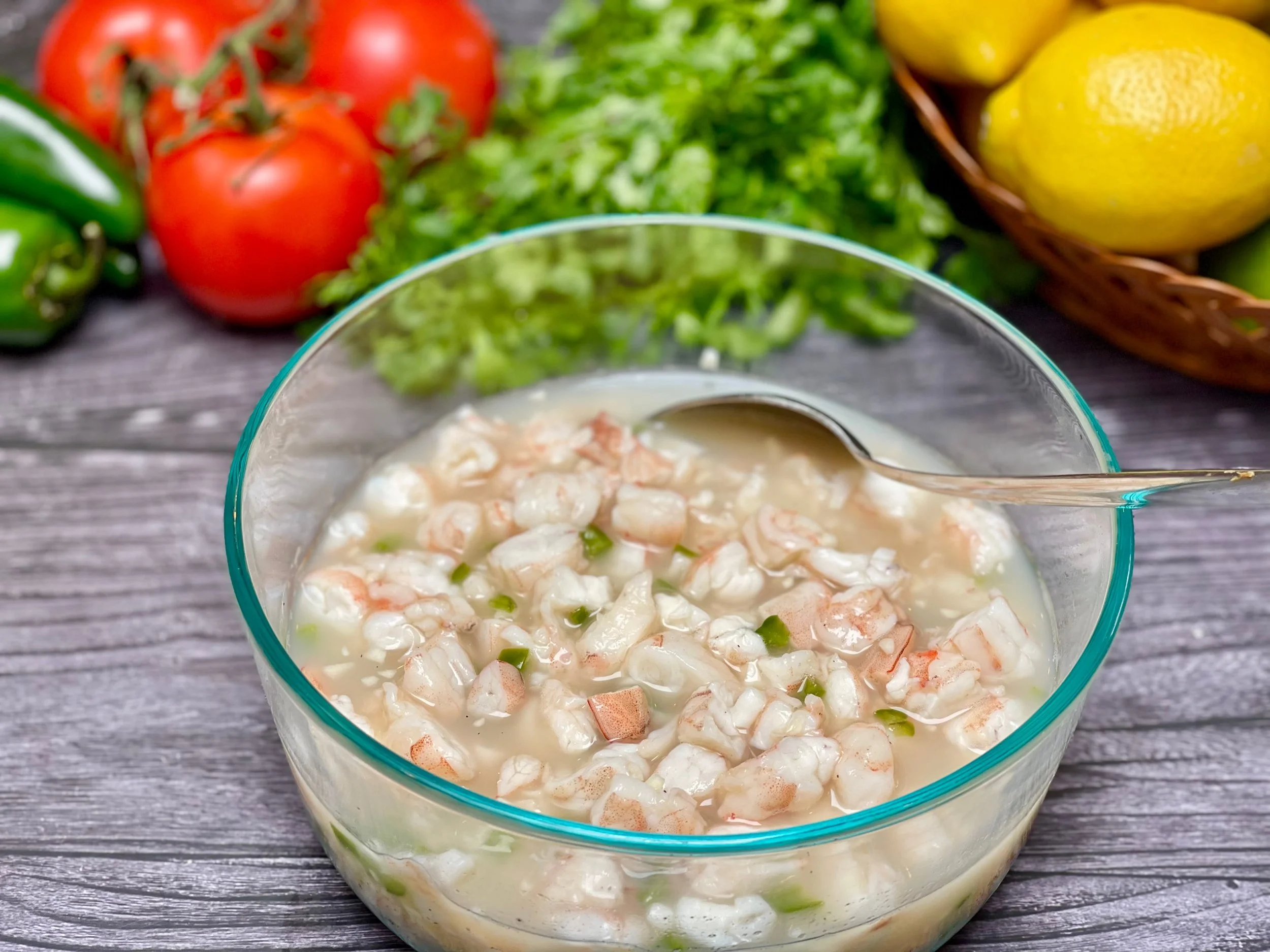 Shrimp ceviche "cooked"