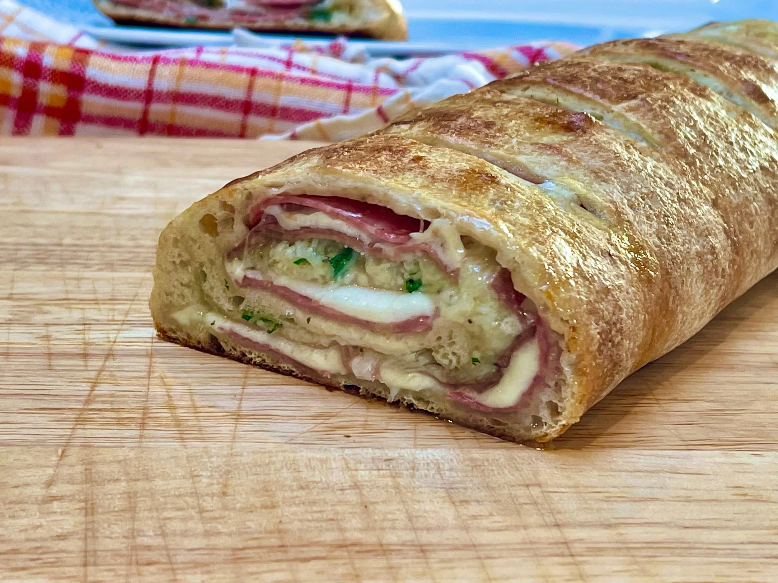 Completed pizza stromboli recipe