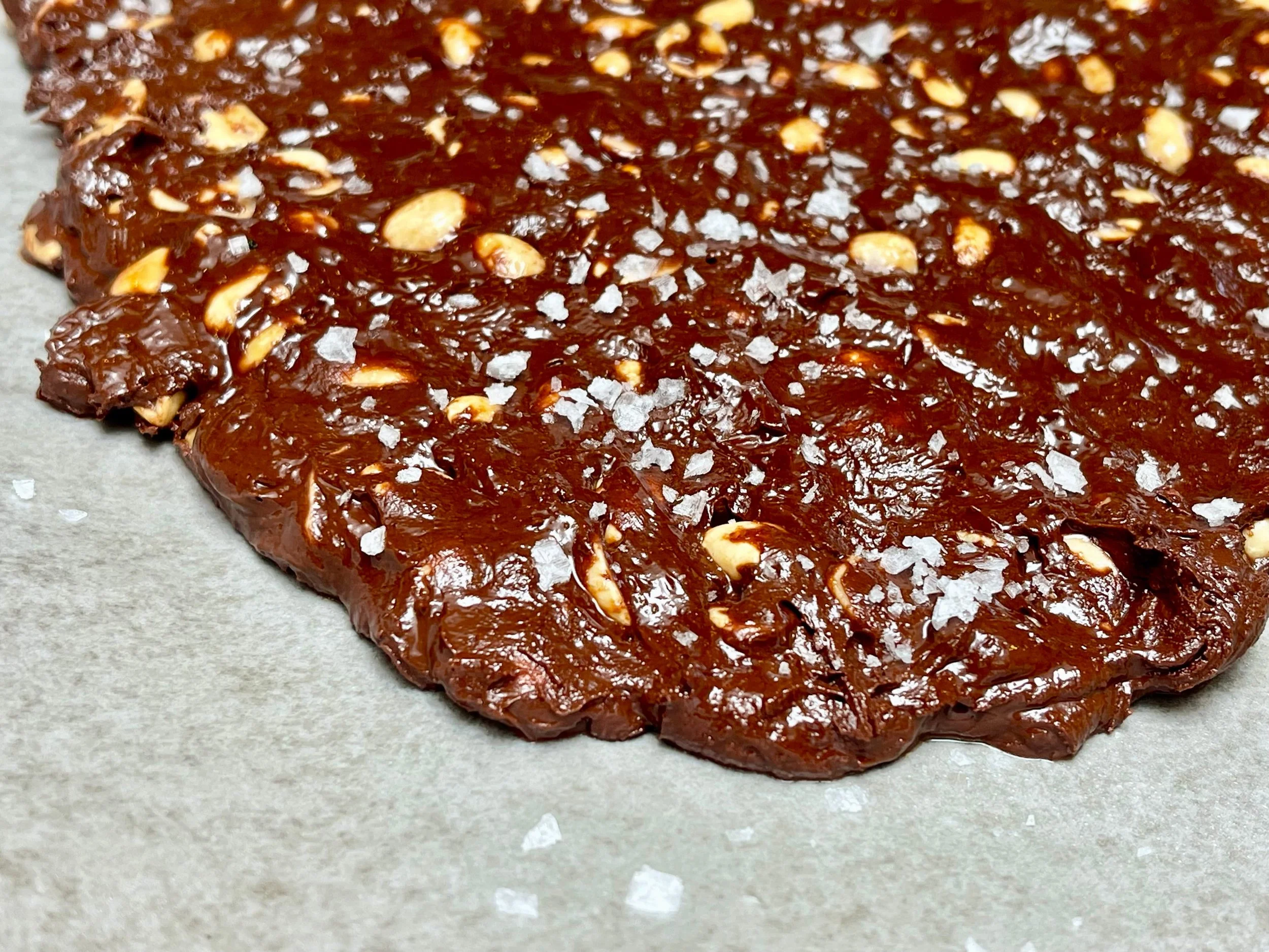 sprinkling the sea salt on top
