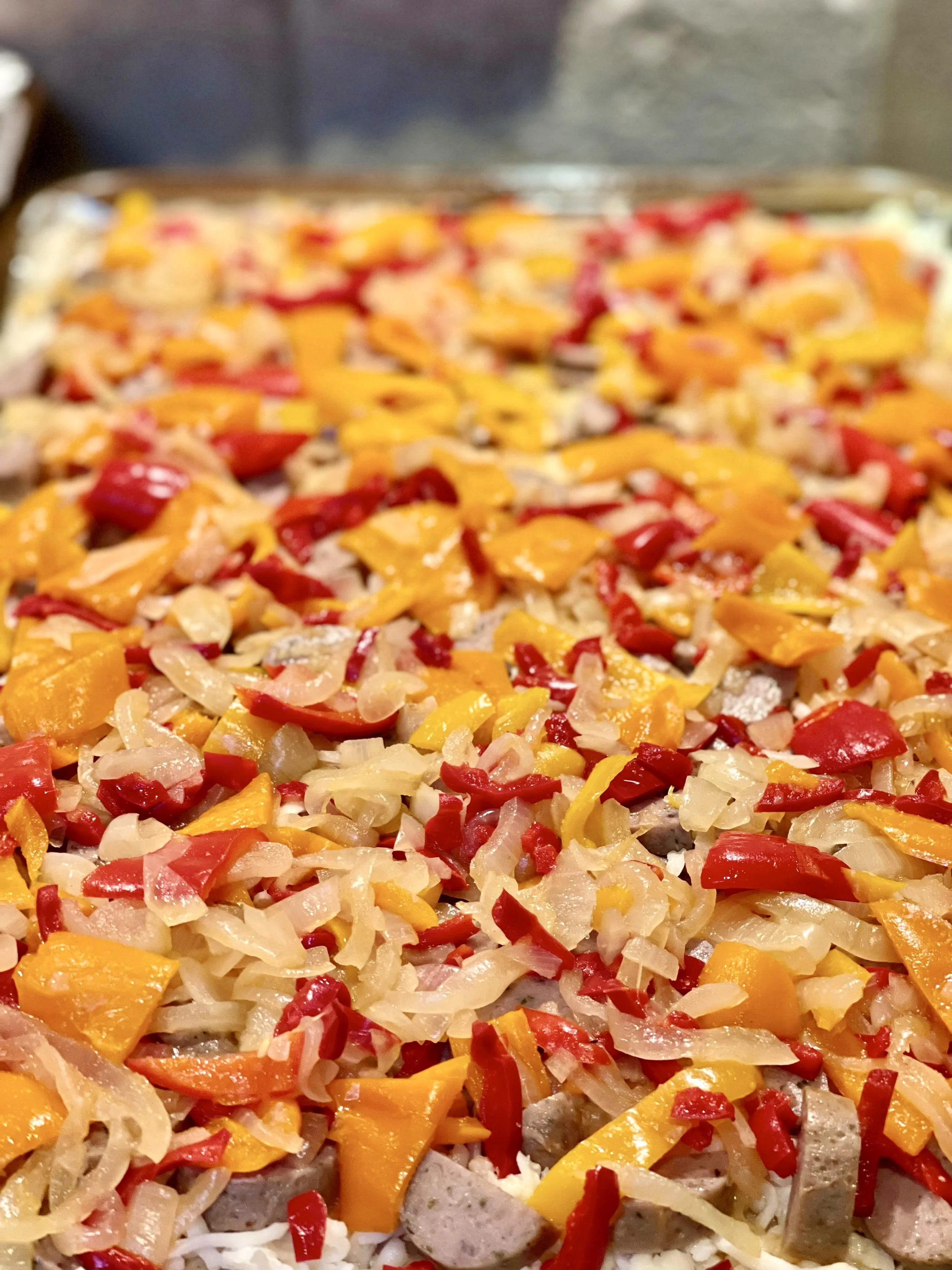 Sausage and peppers pizza