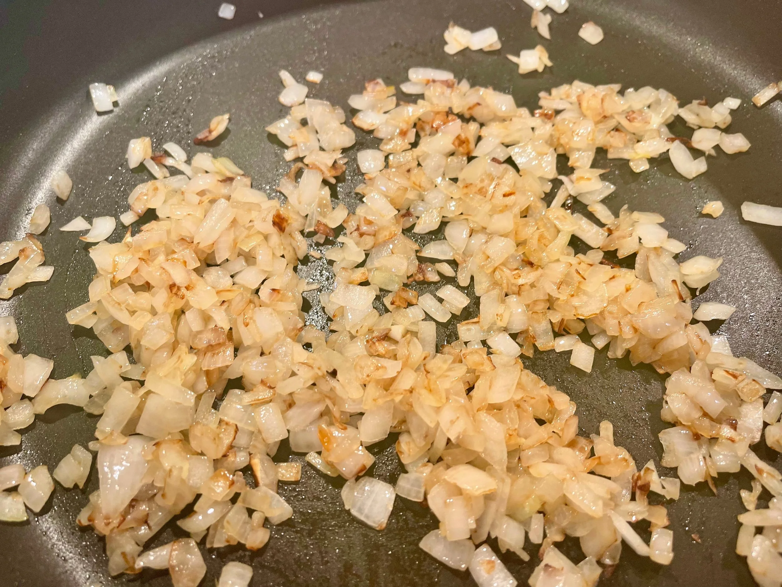 Sautéing the onions