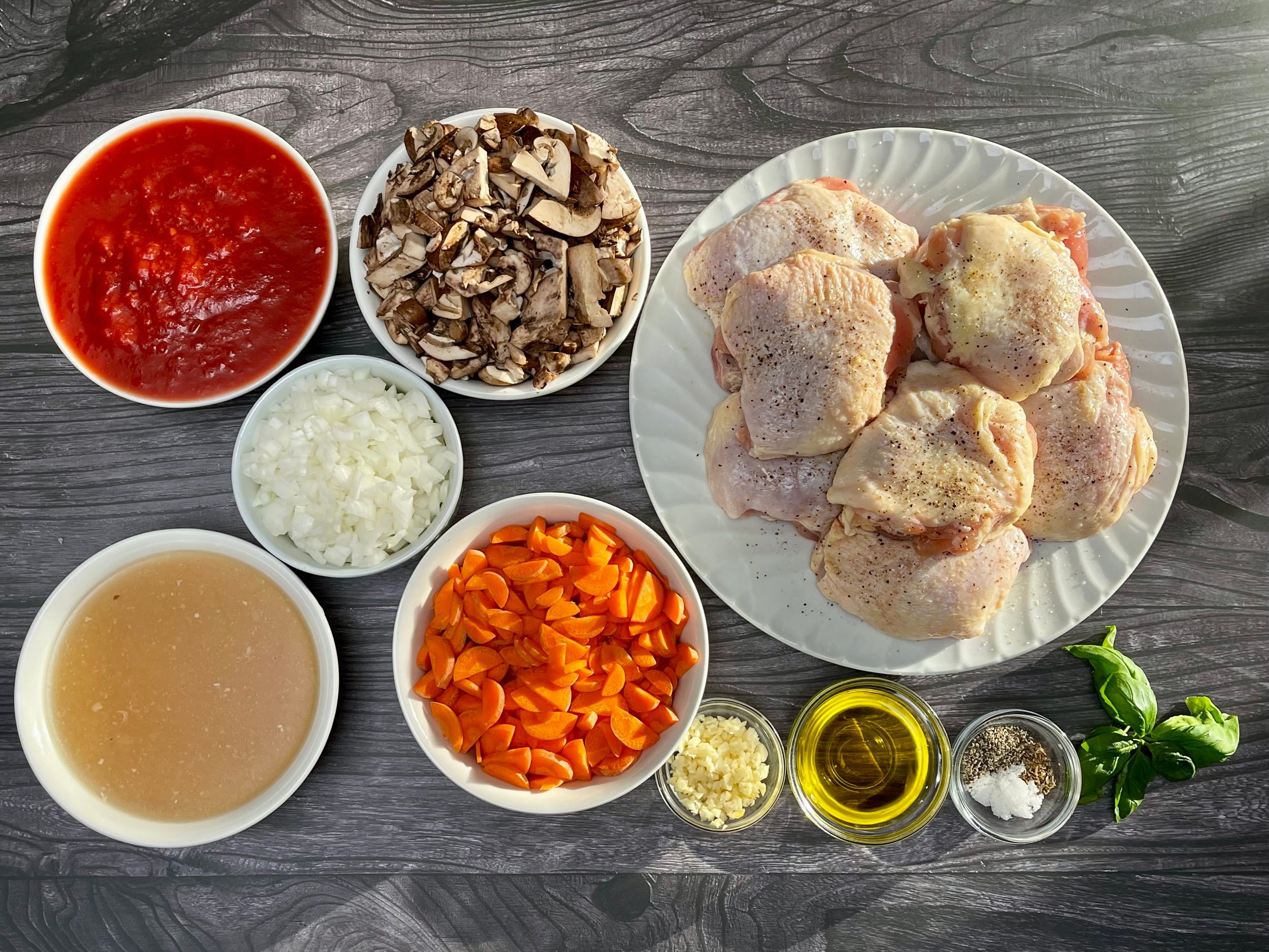 Ingredients for Chicken Cacciatore