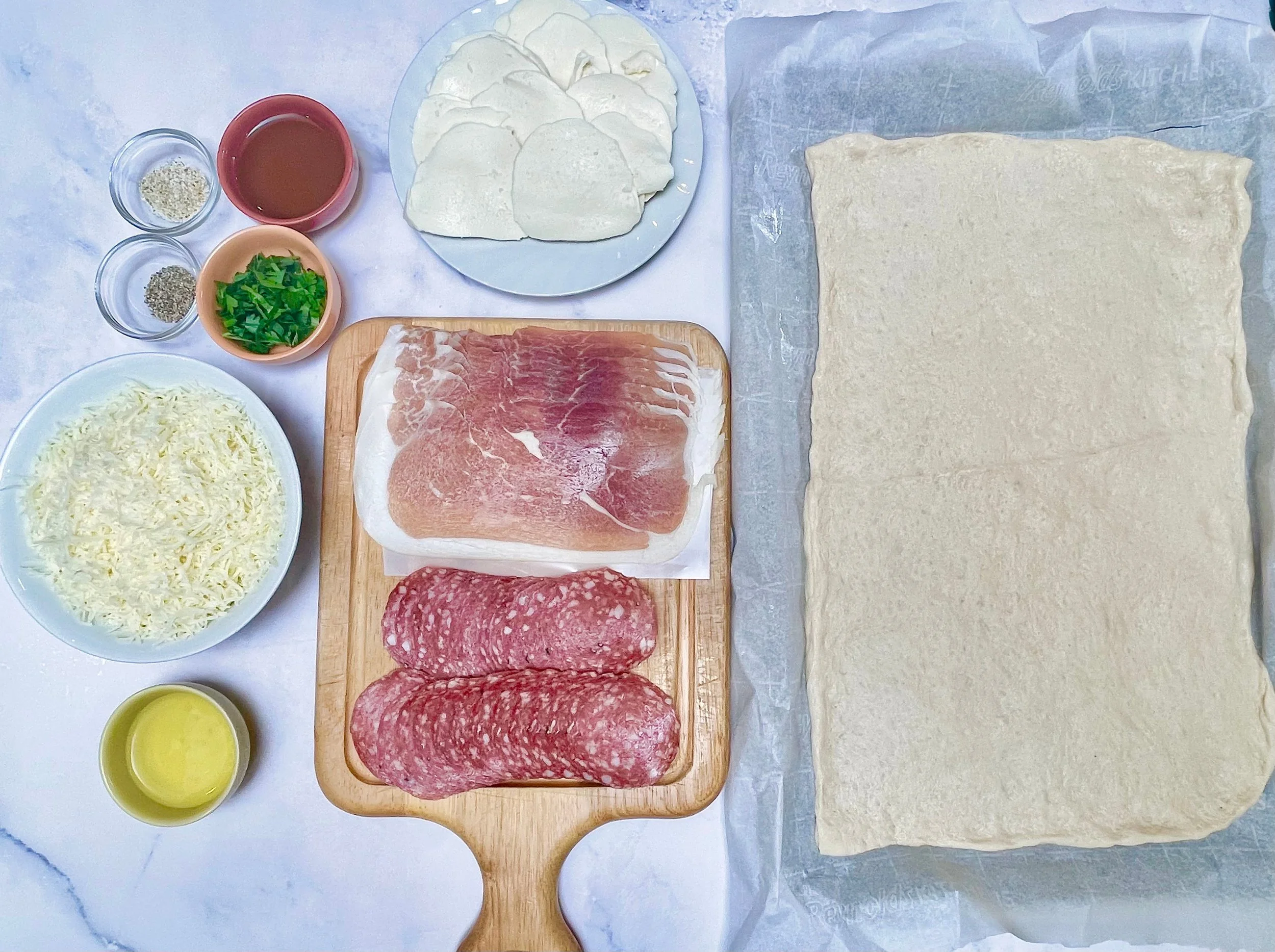 Ingredients for stromboli pizza