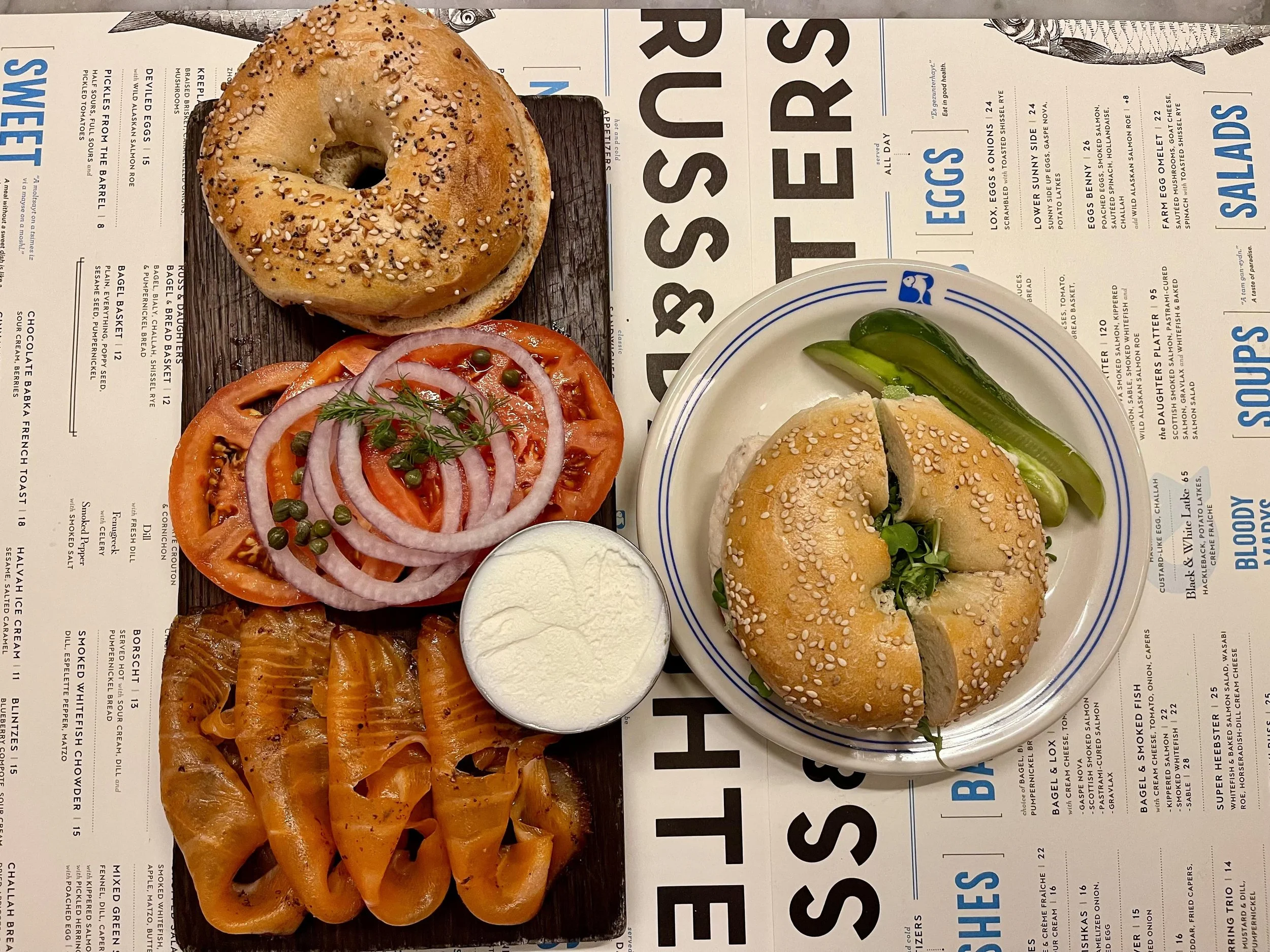 Bagels and fish at Russ & Daughters Cafe