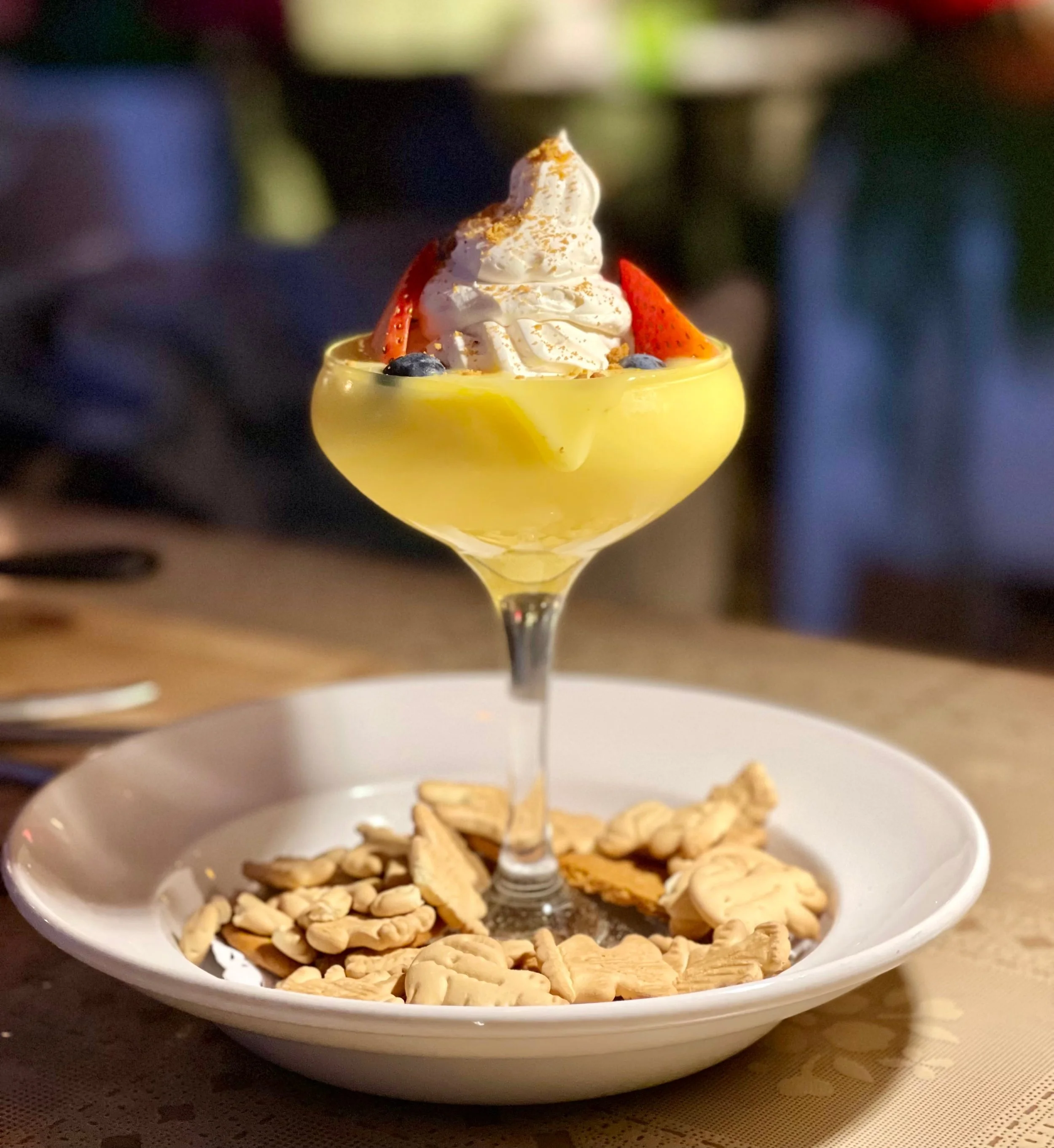 Fancy Dessert with animal crackers