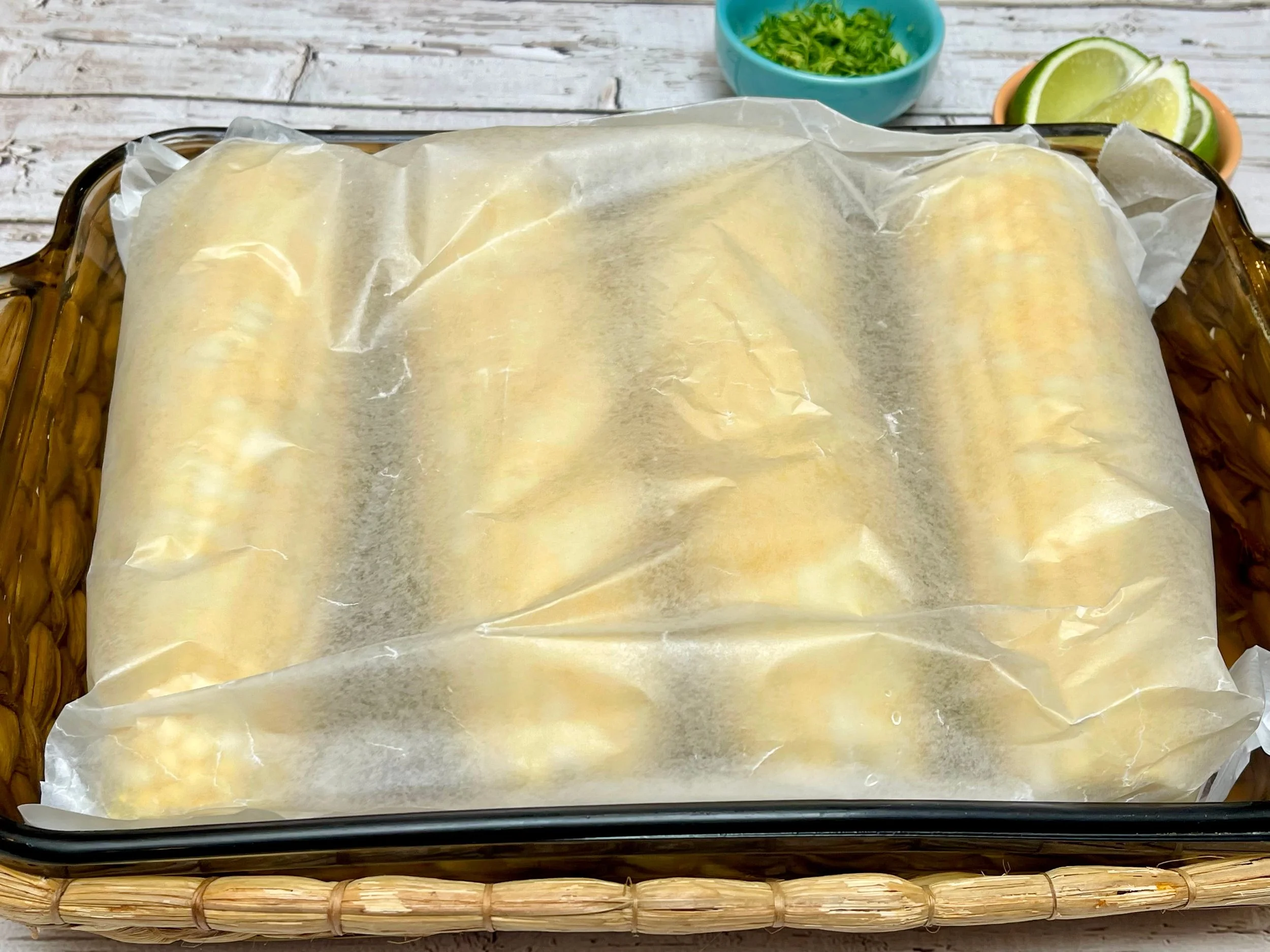 Corn prepared to cook