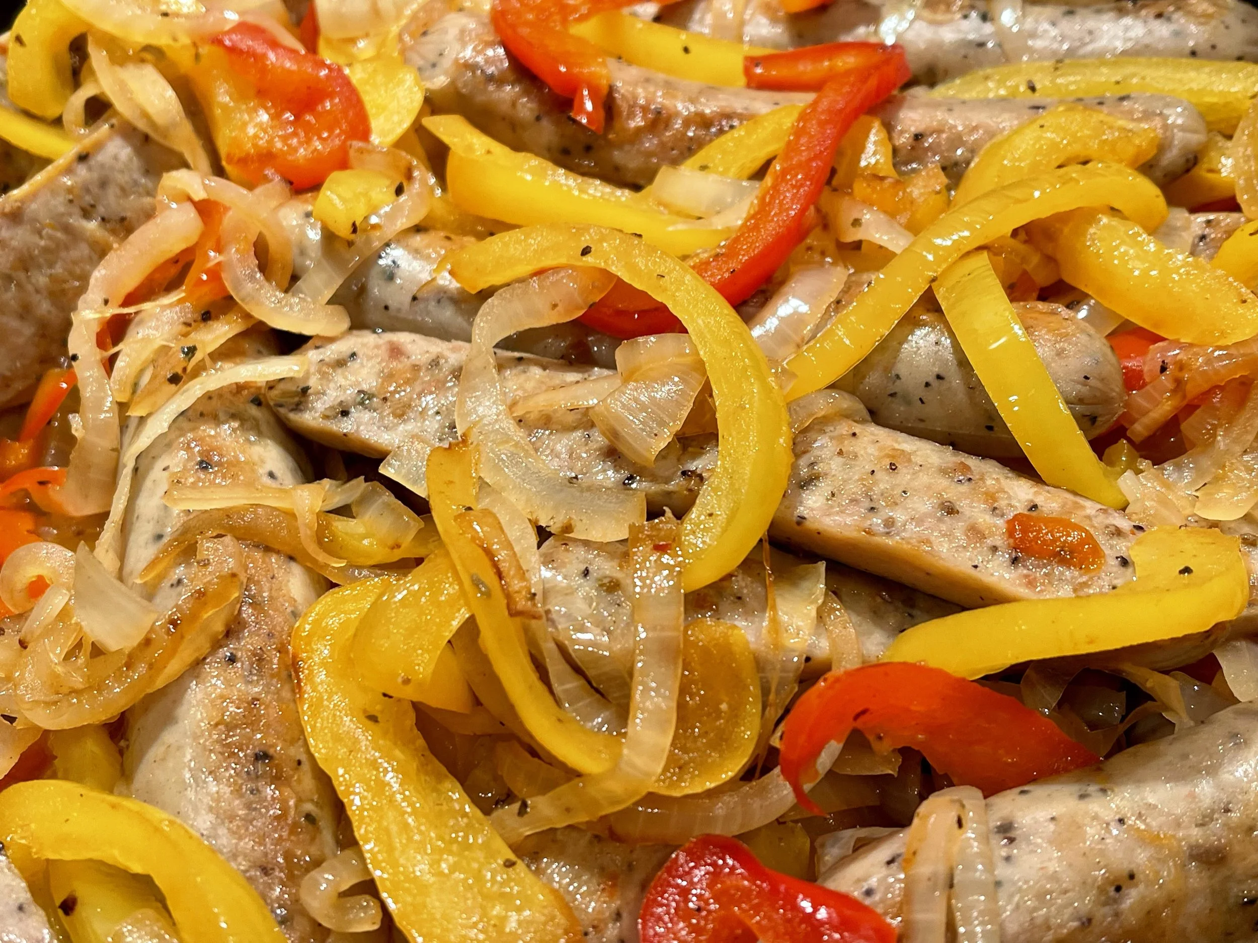 Finished sausage and peppers recipe