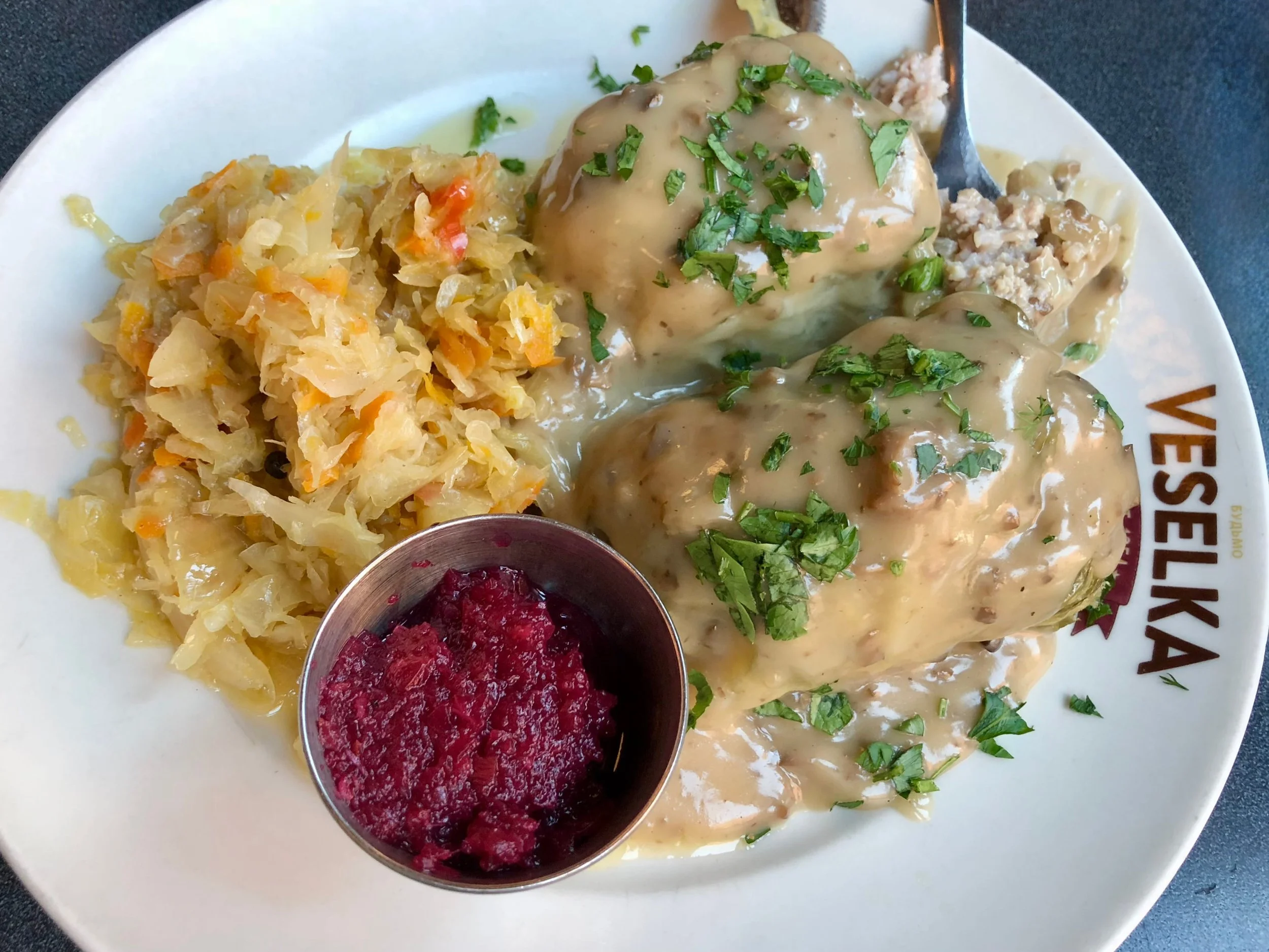 Ukrainian food at Veselka