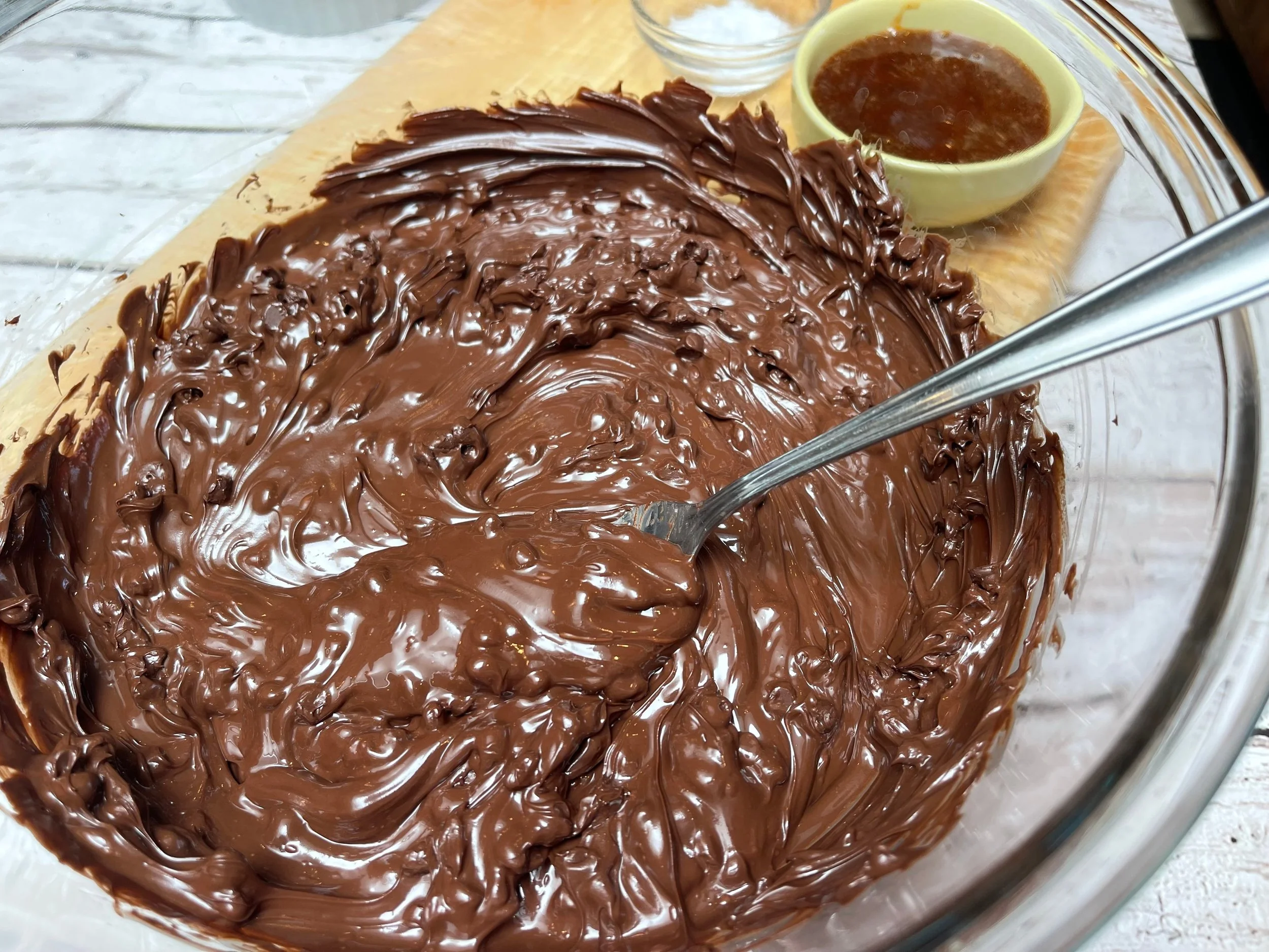 Melting the chocolate in a glass bowl