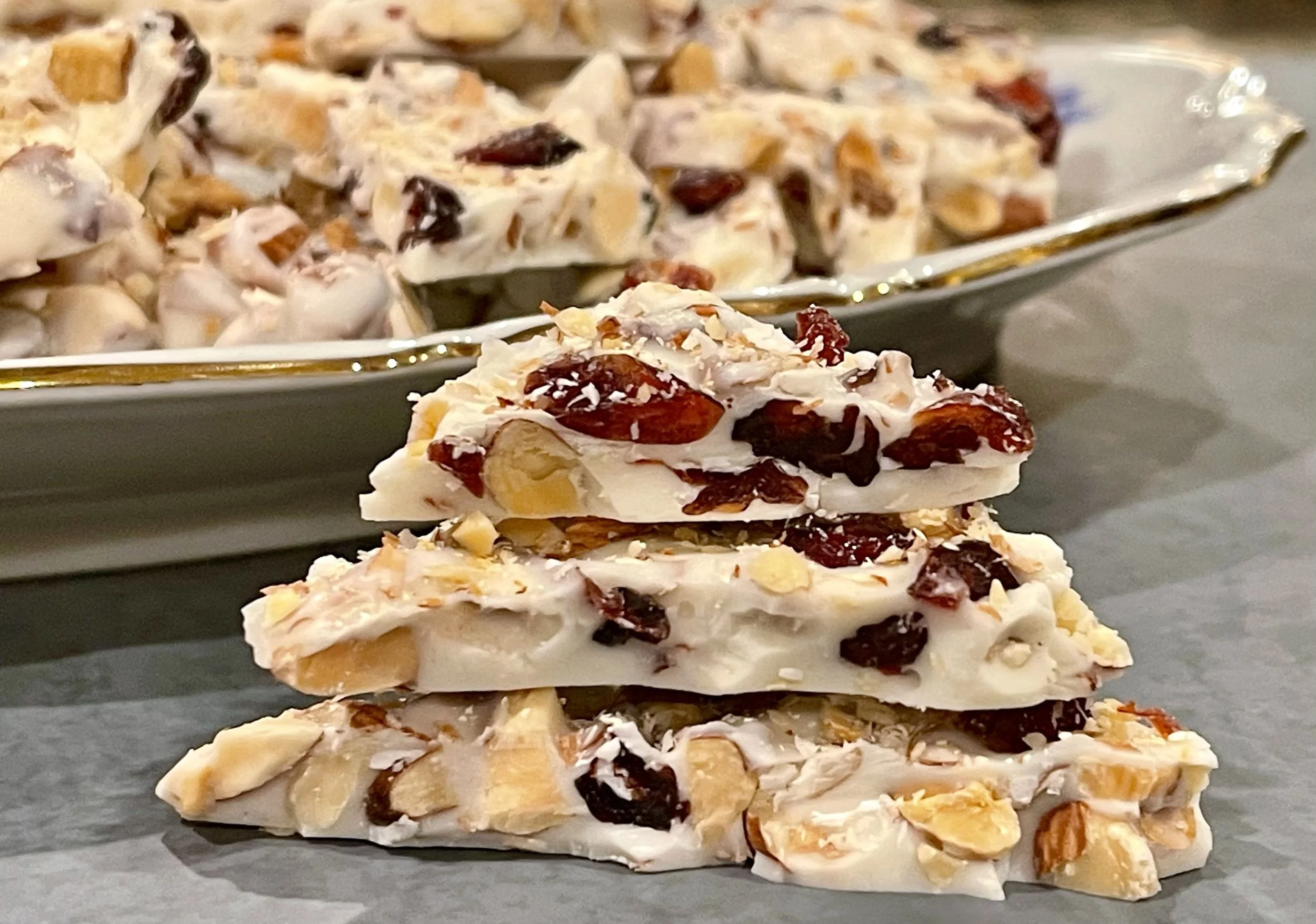 white chocolate almond bark