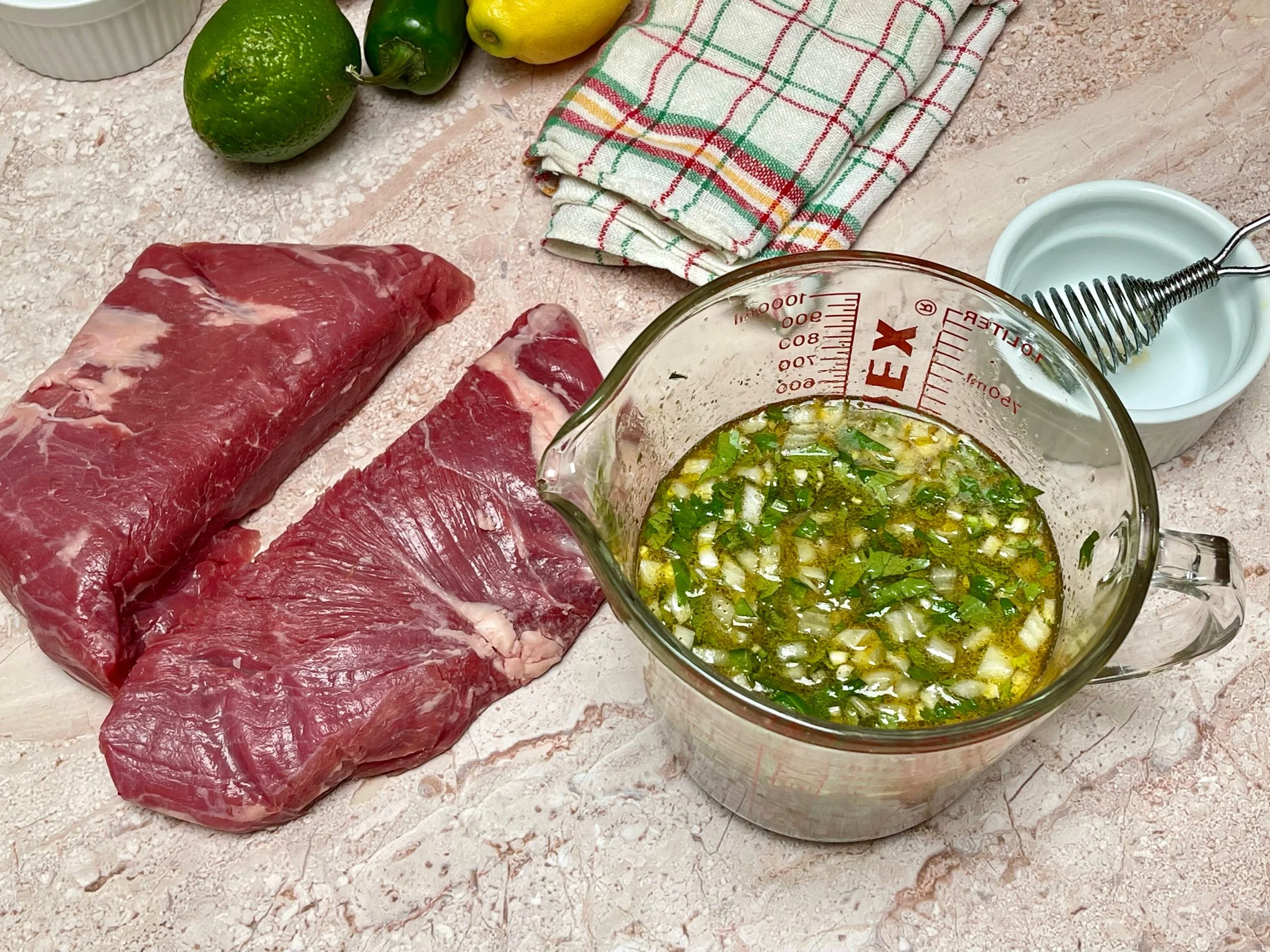 Ingredients for stovetop cane asada recipe