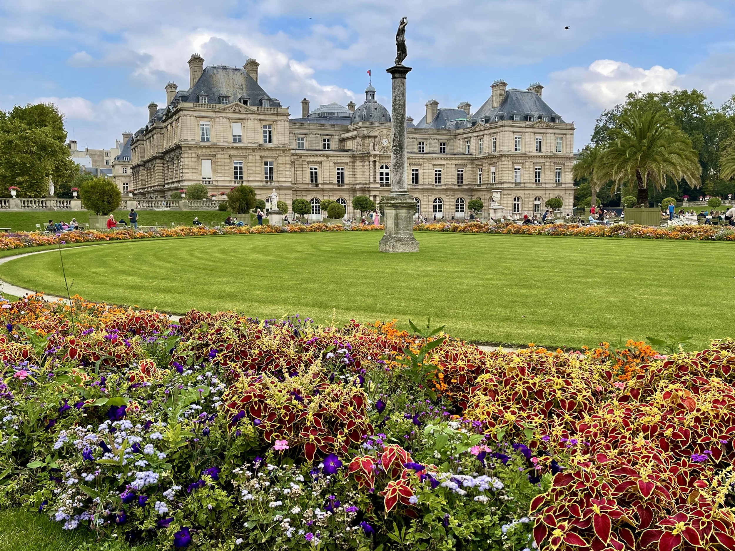 The Luxembourg Gardens are just steps away from Le Café Tournon, the favored café in Paris for African American writers of the 1950’s