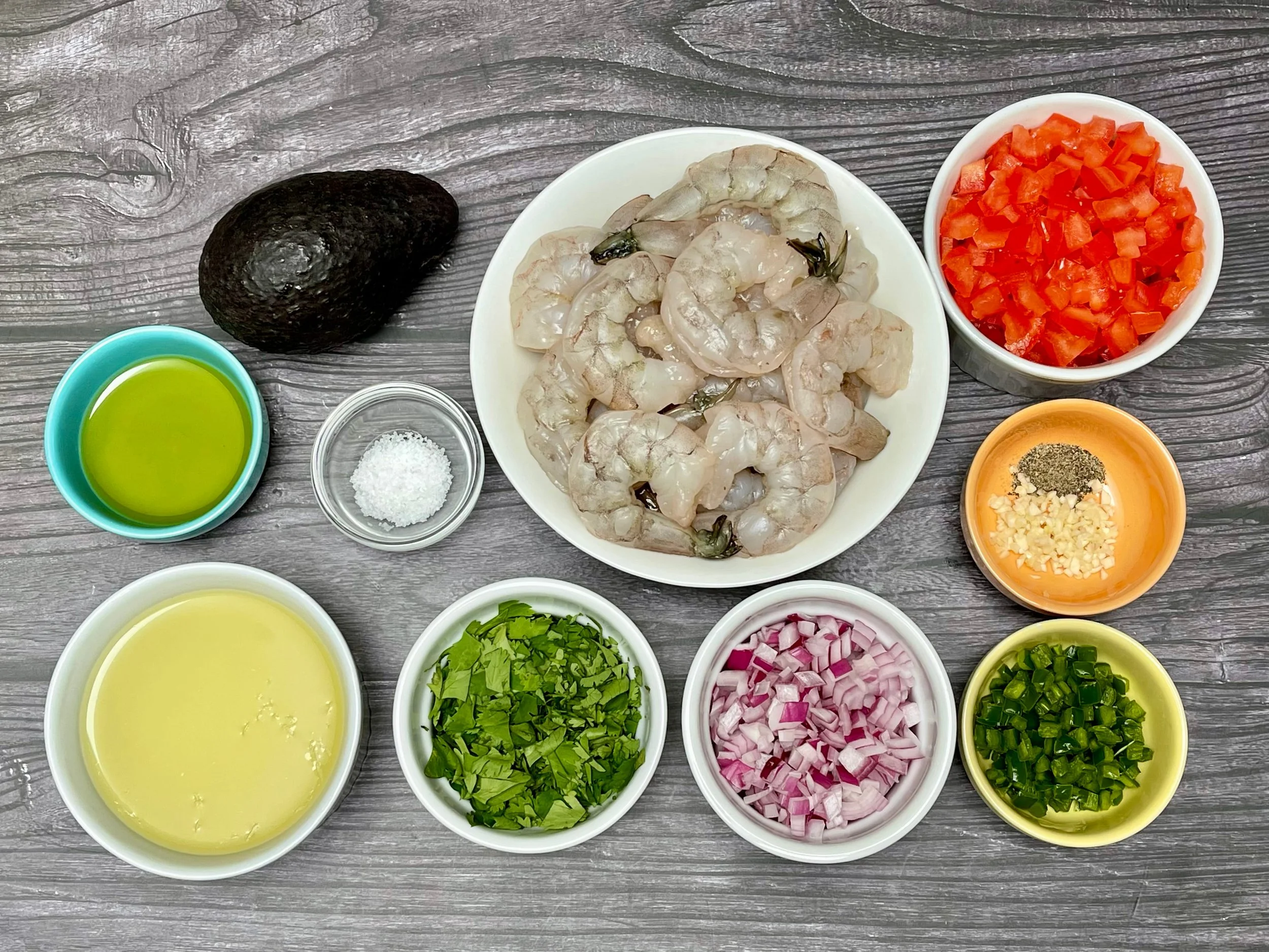 Ingredients for Mexican Shrimp Ceviche
