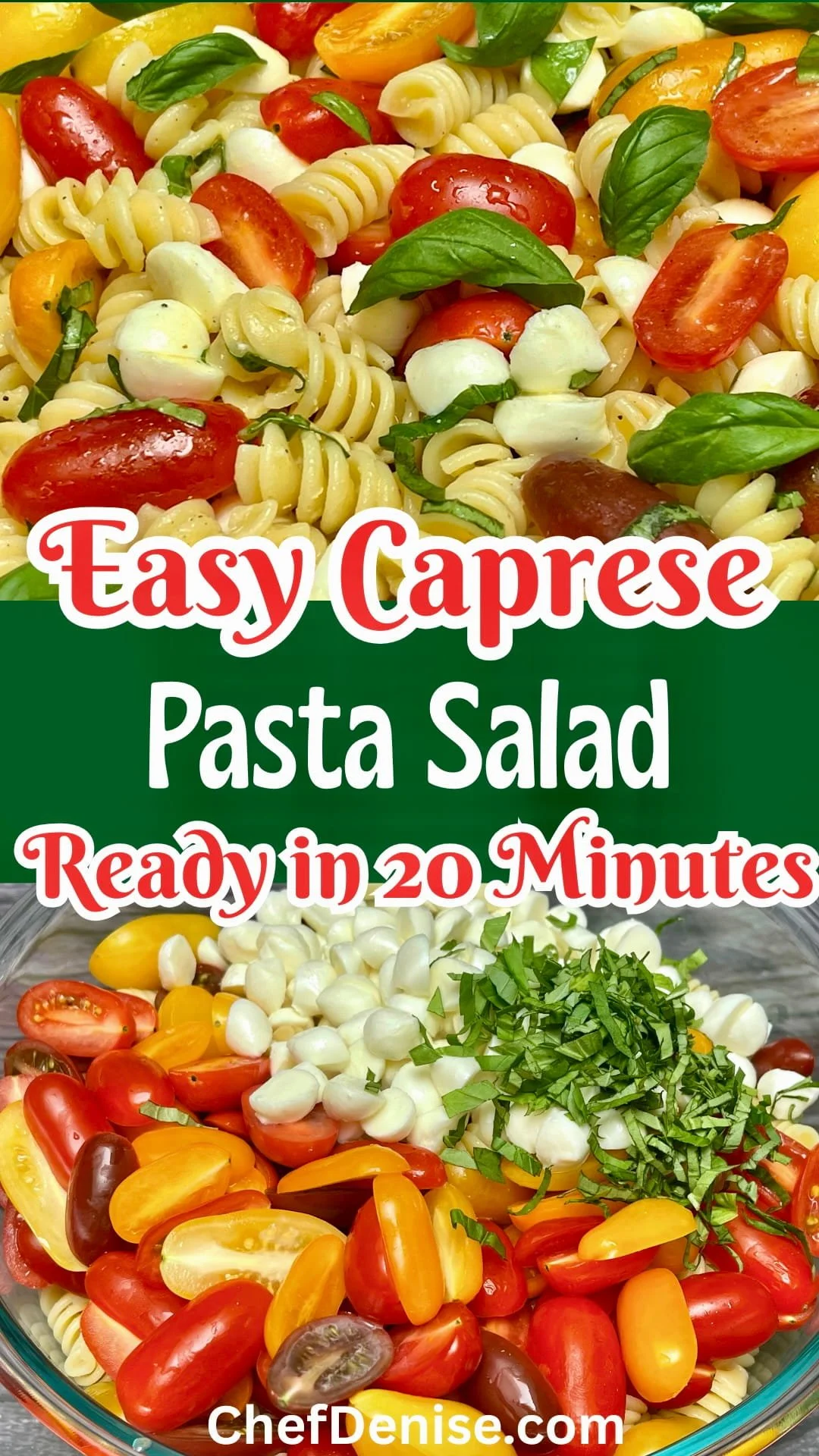 Pin for Caprese Pasta Salad Recipe