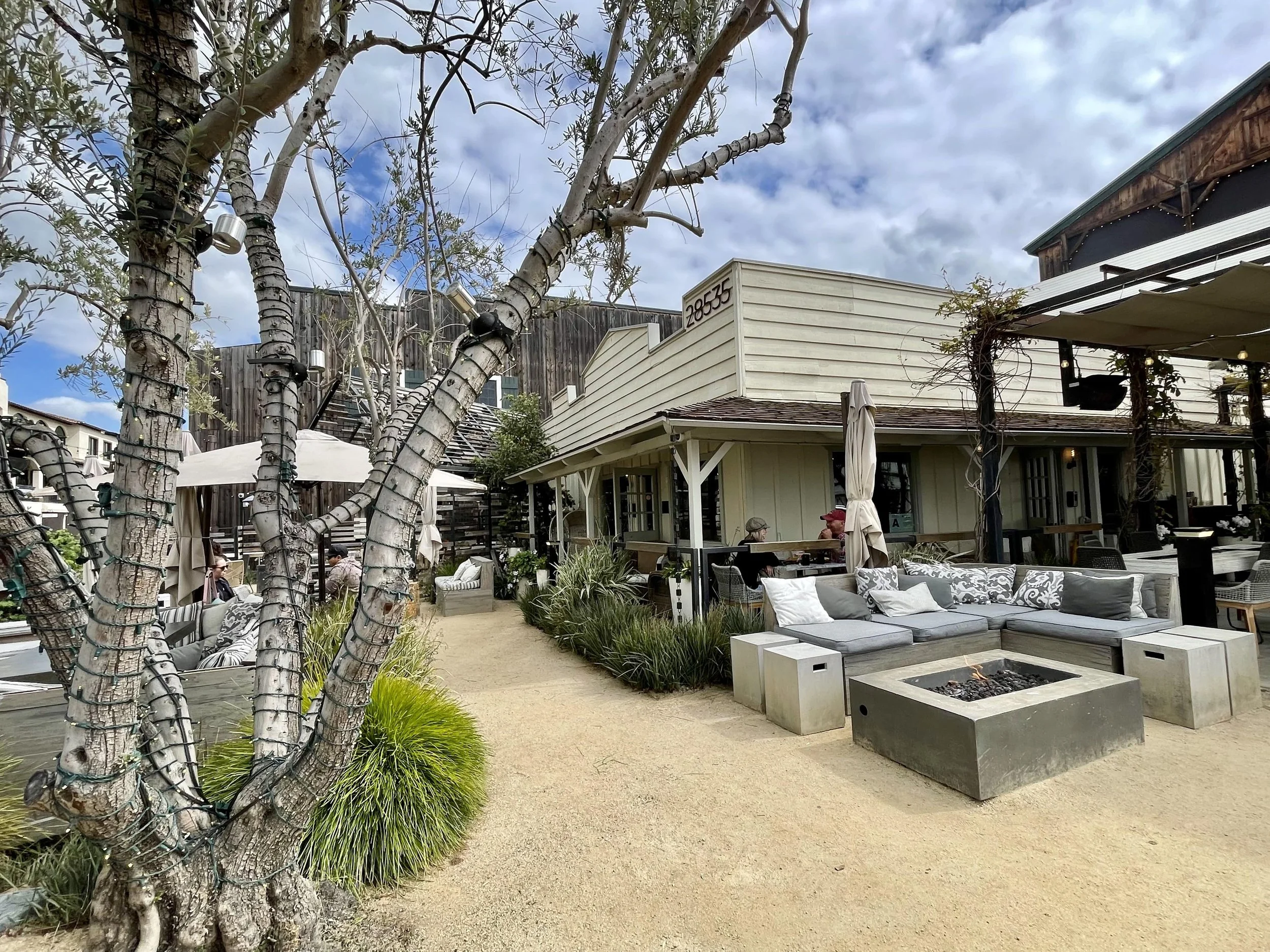 Outdoor seating at the Small Barn Restaurant in Old Town Temecula