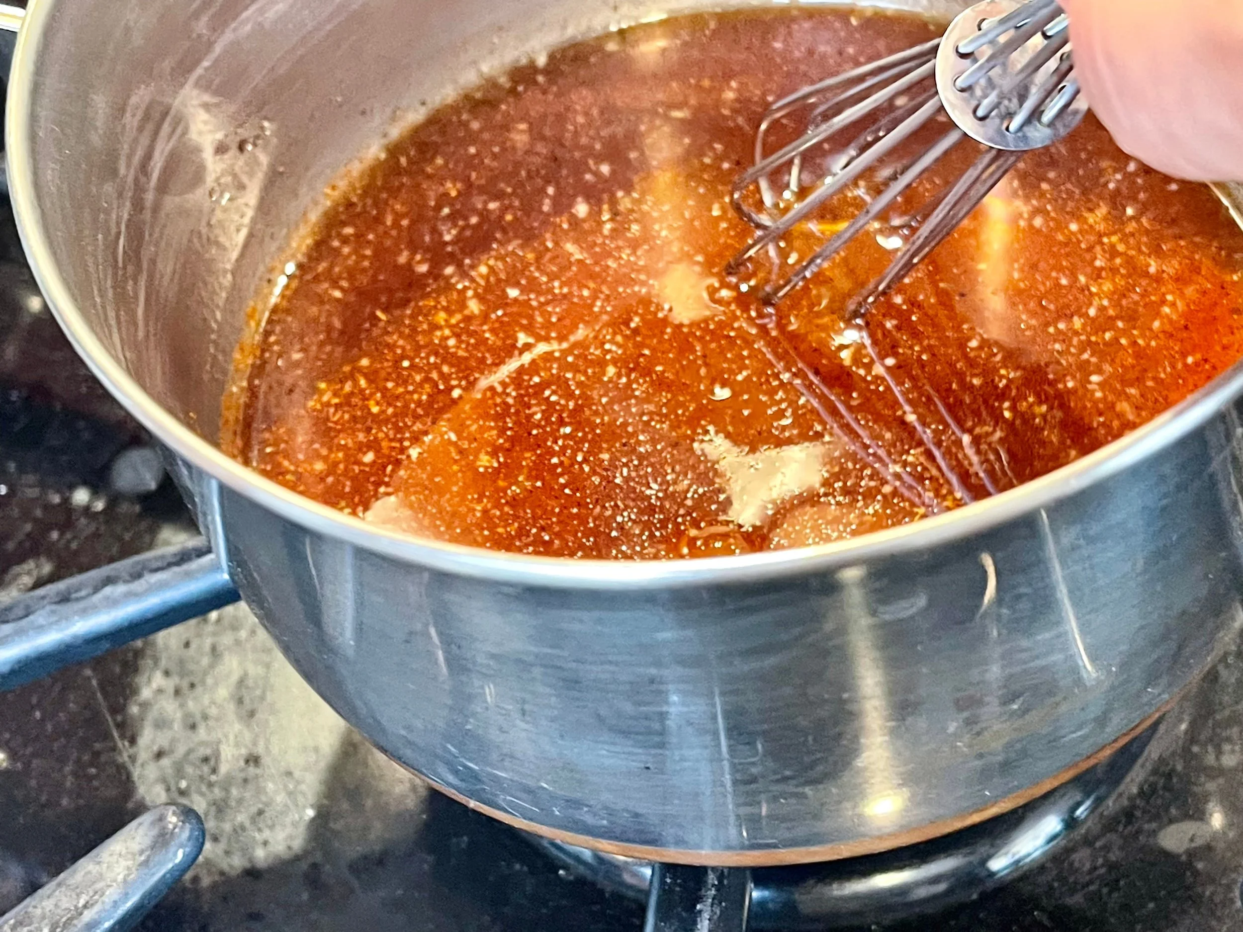 Whisking ingredients together