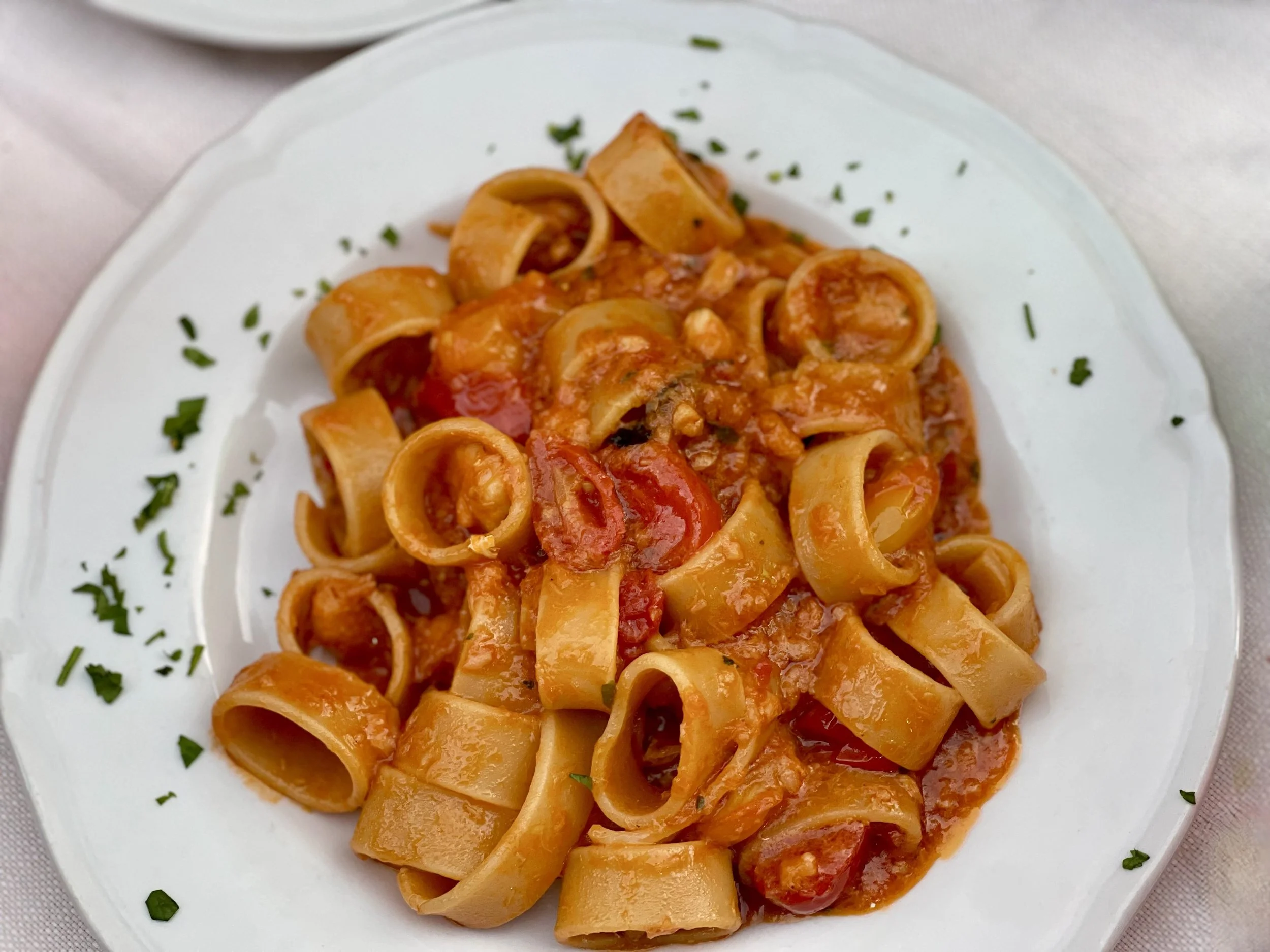 Homemade pasta at the Kosher Rome restaurant, Casalina Osteri