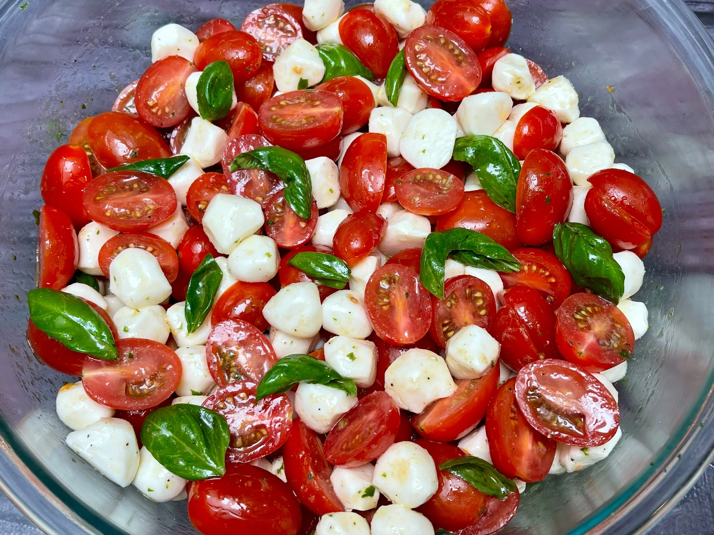 Tossed Cherry Tomato Caprese Salad