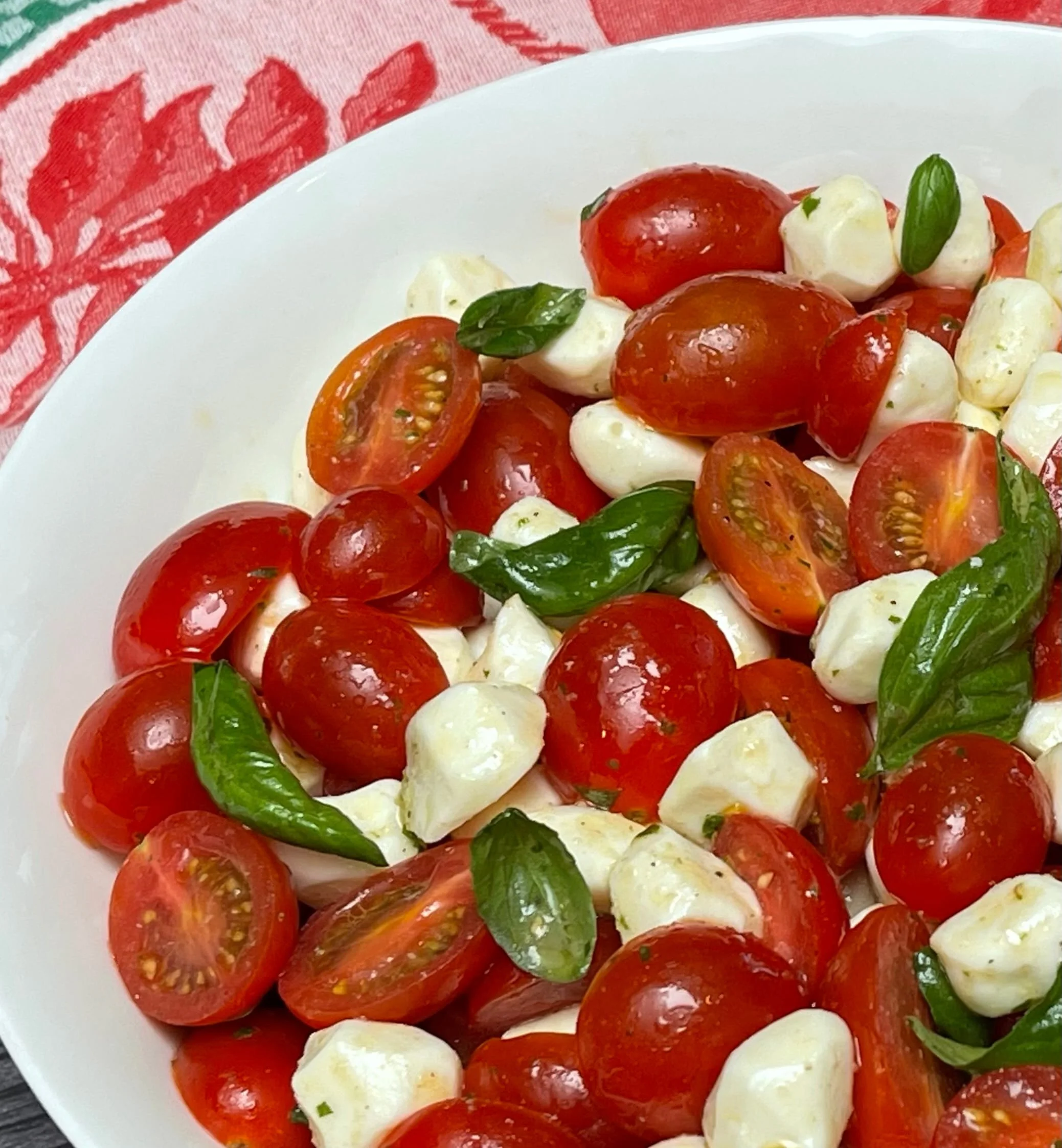 Close-up of Cherry Tomato Caprese Salad