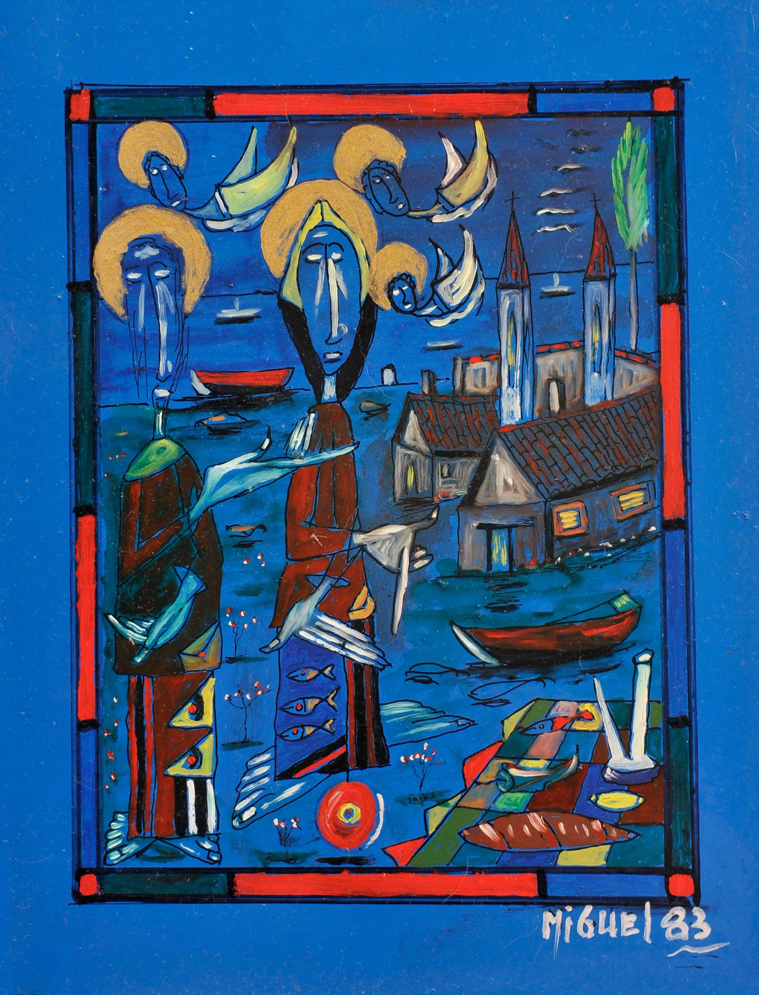 Icon I, 1983, Oil on wood, 11.5"x9.5" framed