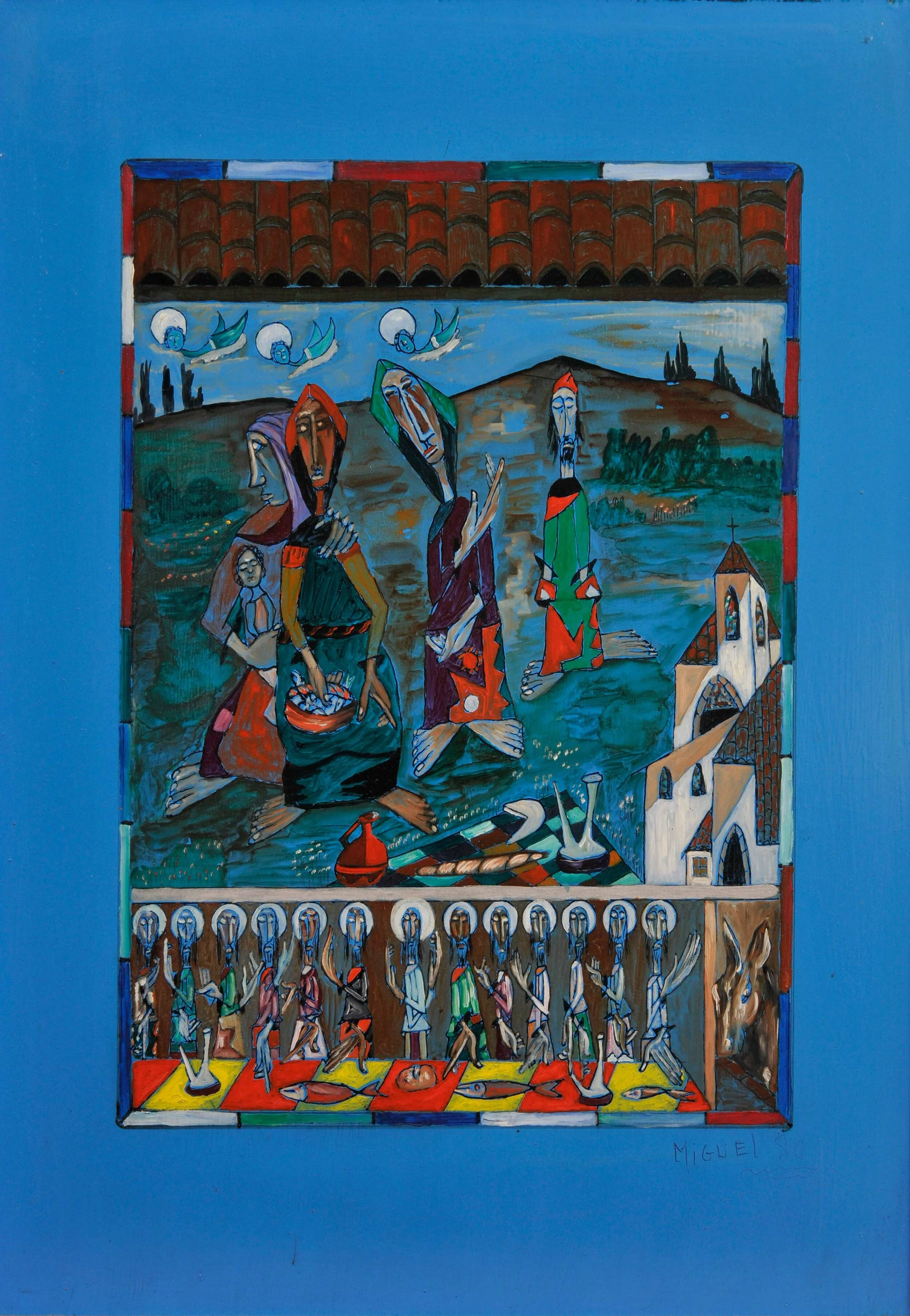 Pilgrimage, 1980, Oil on wood, 30"x22" framed