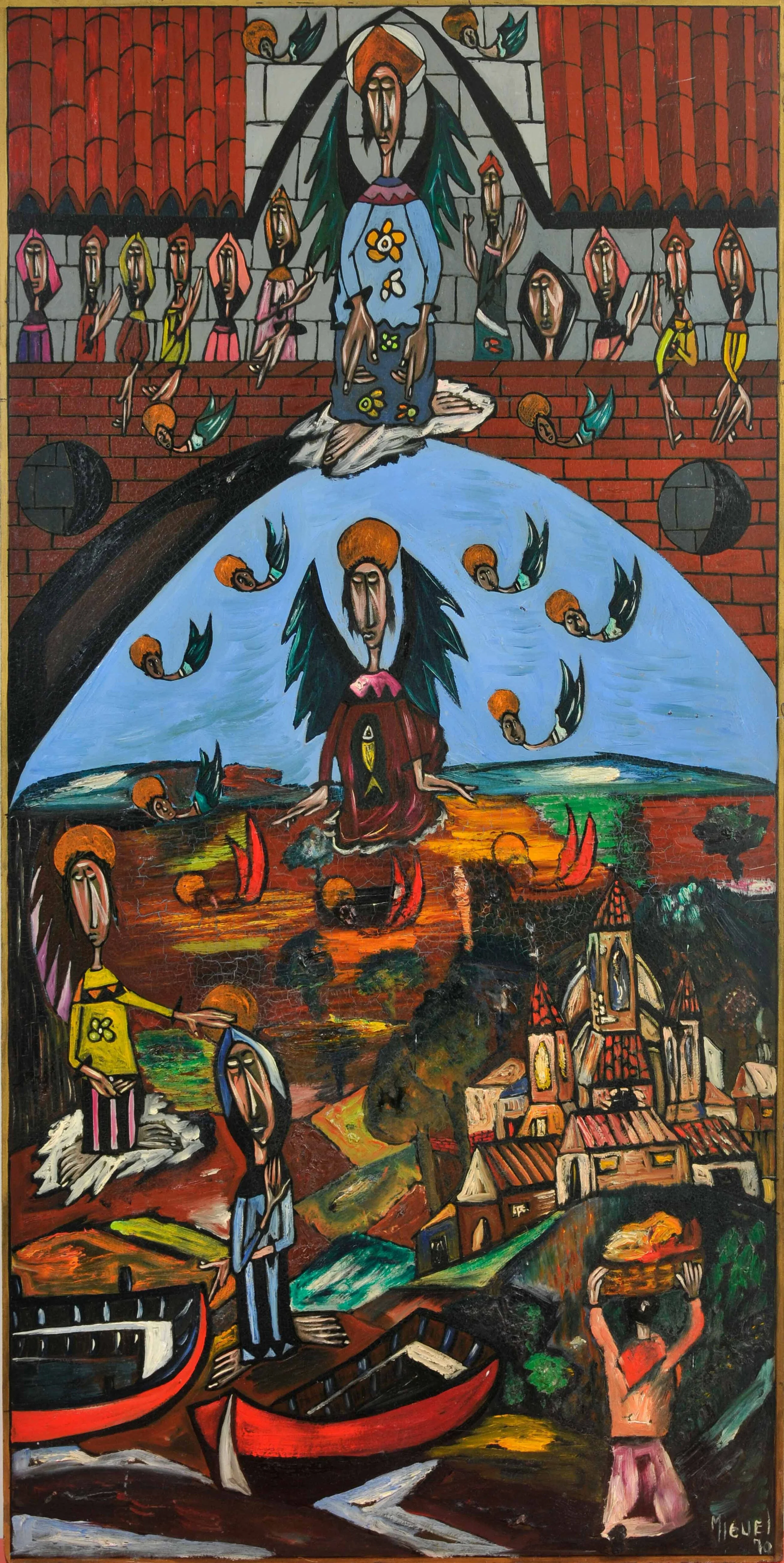 Annunciation, 1970, Oil on masonite, 48"x24"