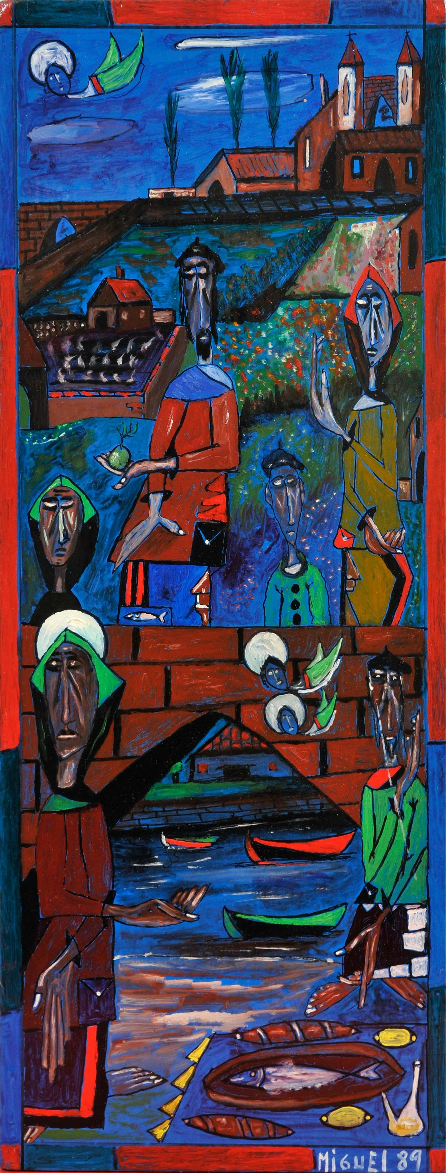 Vizcaya I, 1989, Oil on wood, 21"x8"