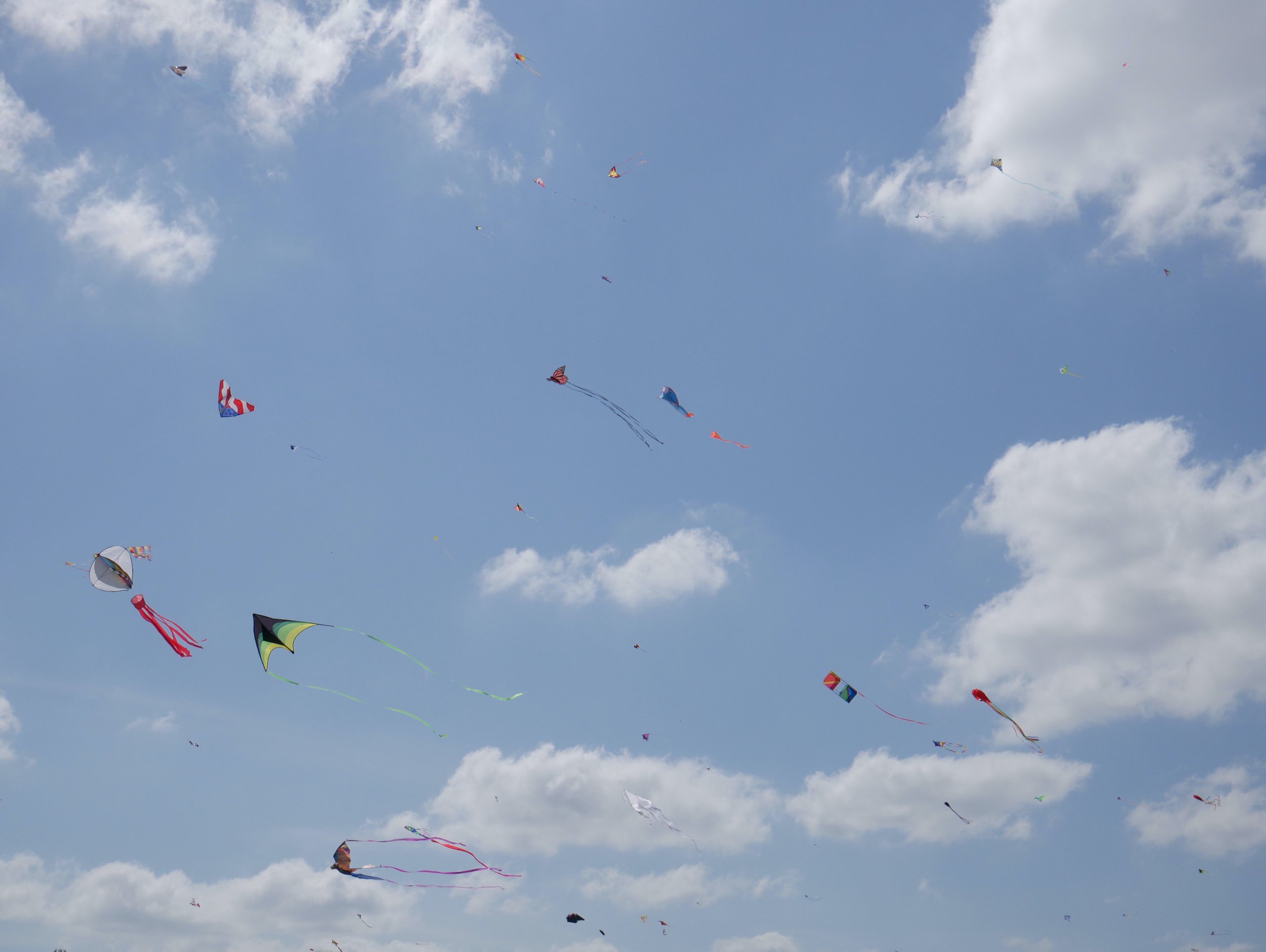  Kites fly high in the sky at the Kite Festival, Sunday, April 14, 2023, at Zilker Park in Austin, Texas. 