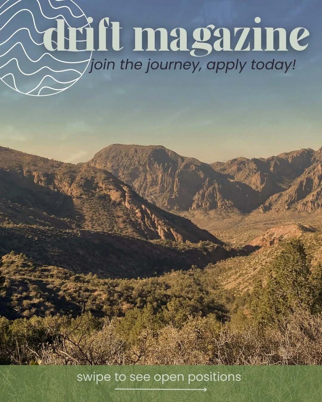 Are you passionate about exploring our world, appreciating nature, and preserving the environment! 

Drift Magazine is now accepting applications and is the perfect place to find likeminded people. Feeling lost come drift with us! 🌿

🔗: Click the l