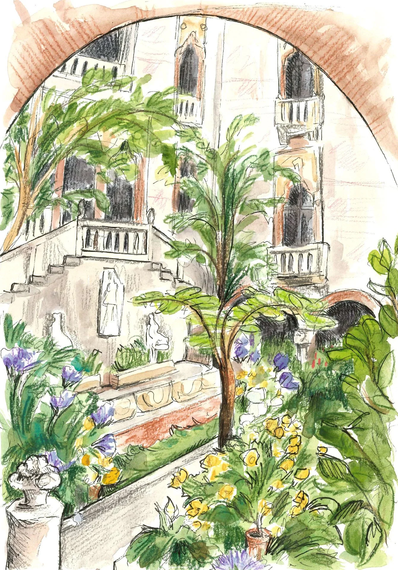 Sketching the Isabella Stewart Gardner Museum