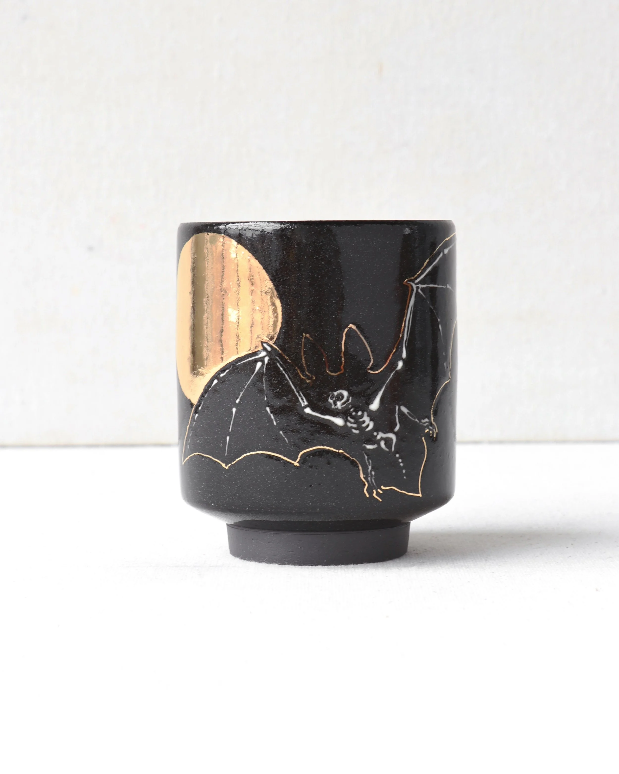 Bat Skeleton Yunomi with Gold Accent