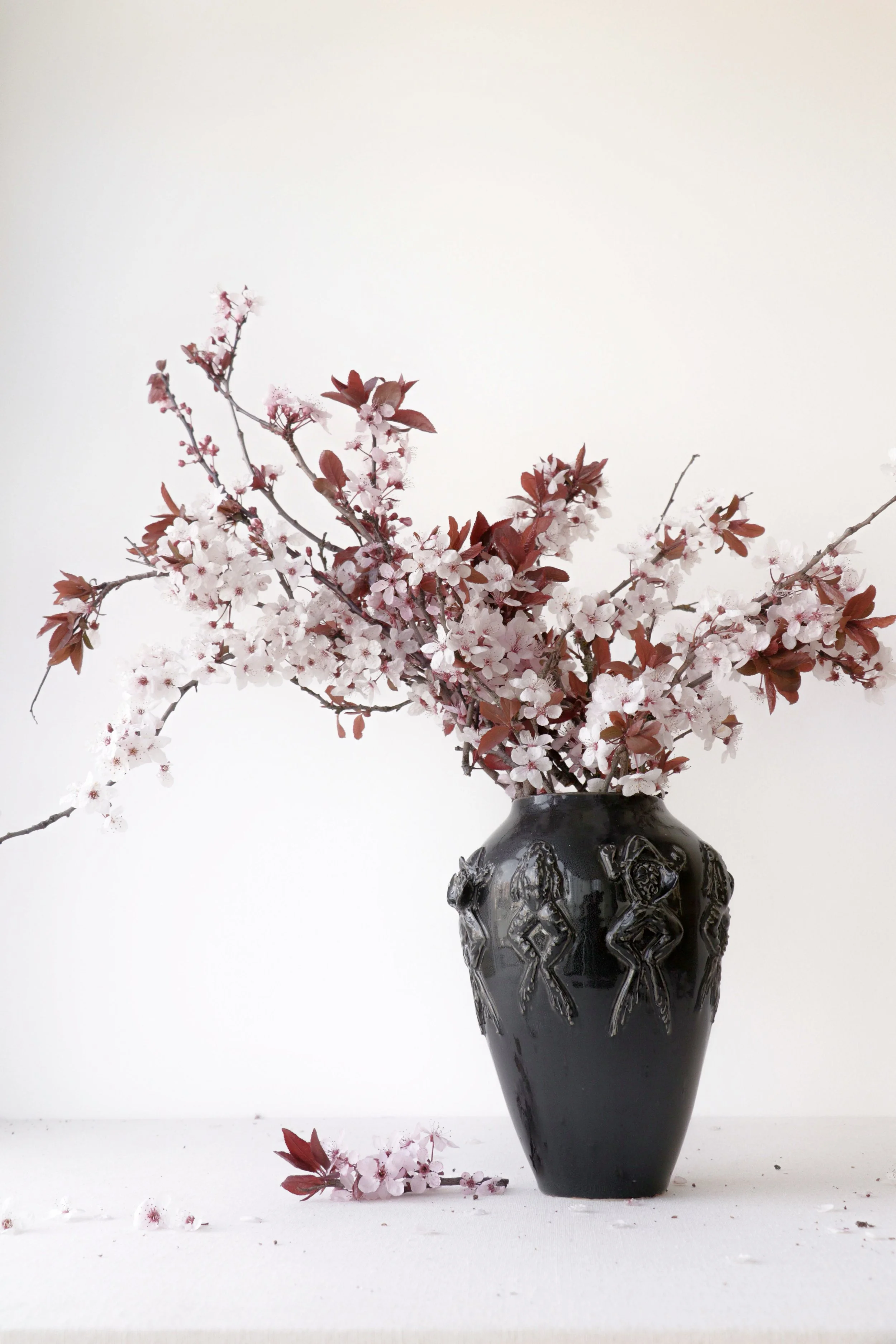 Satin Black Frog Dissection Vase