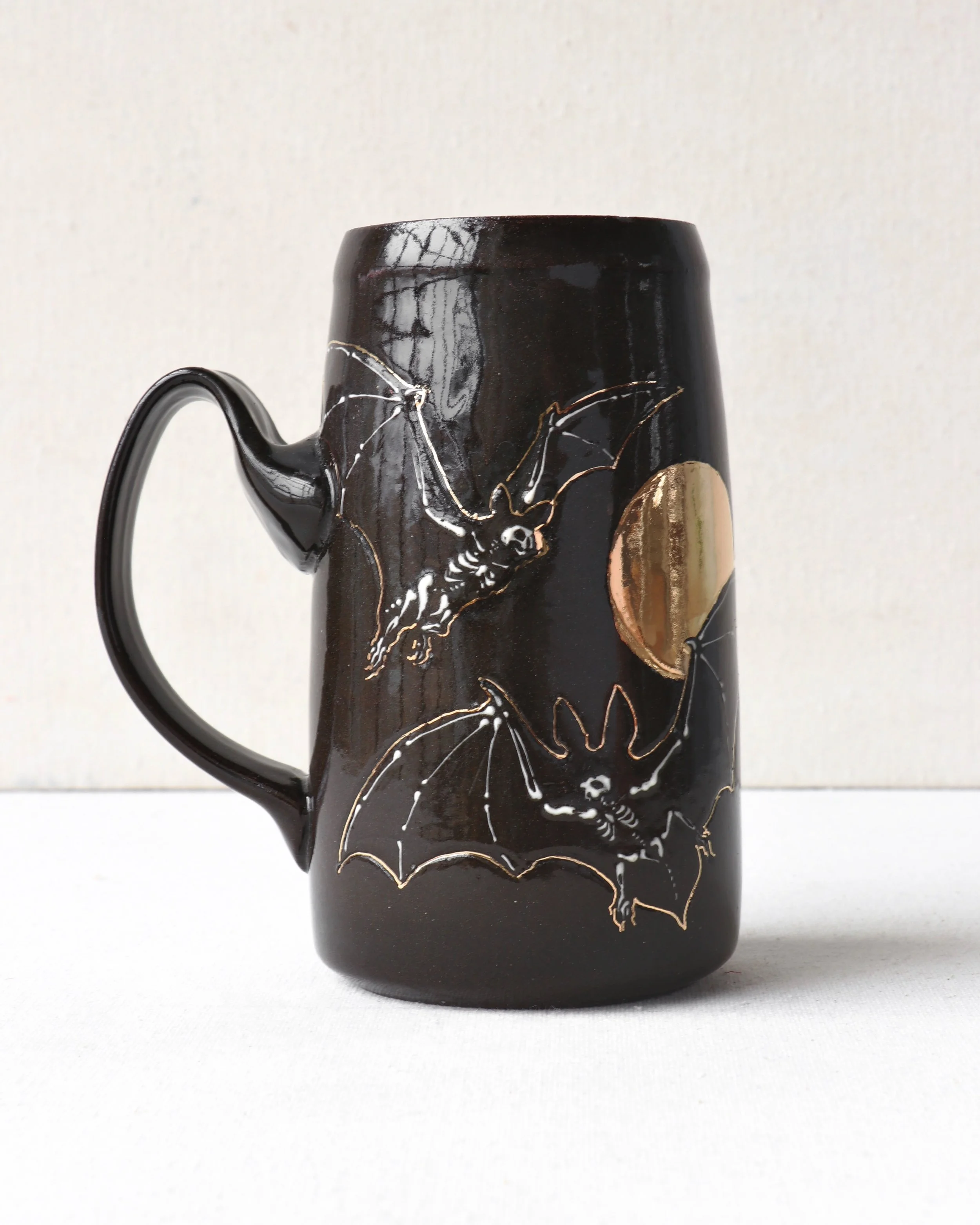 Bat Skeleton Steins with Gold Accent