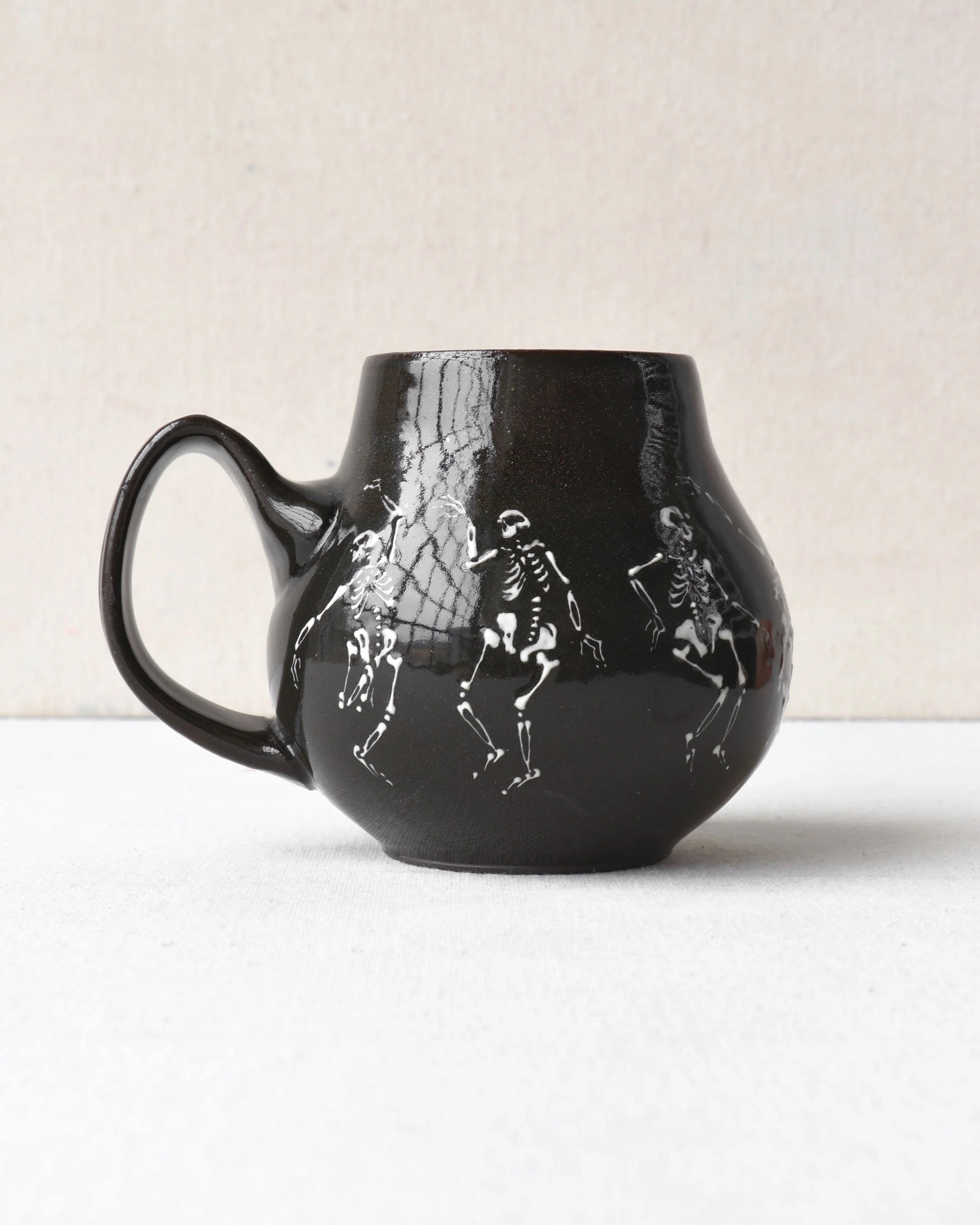 Dancing Skeletons Belly Mug 3