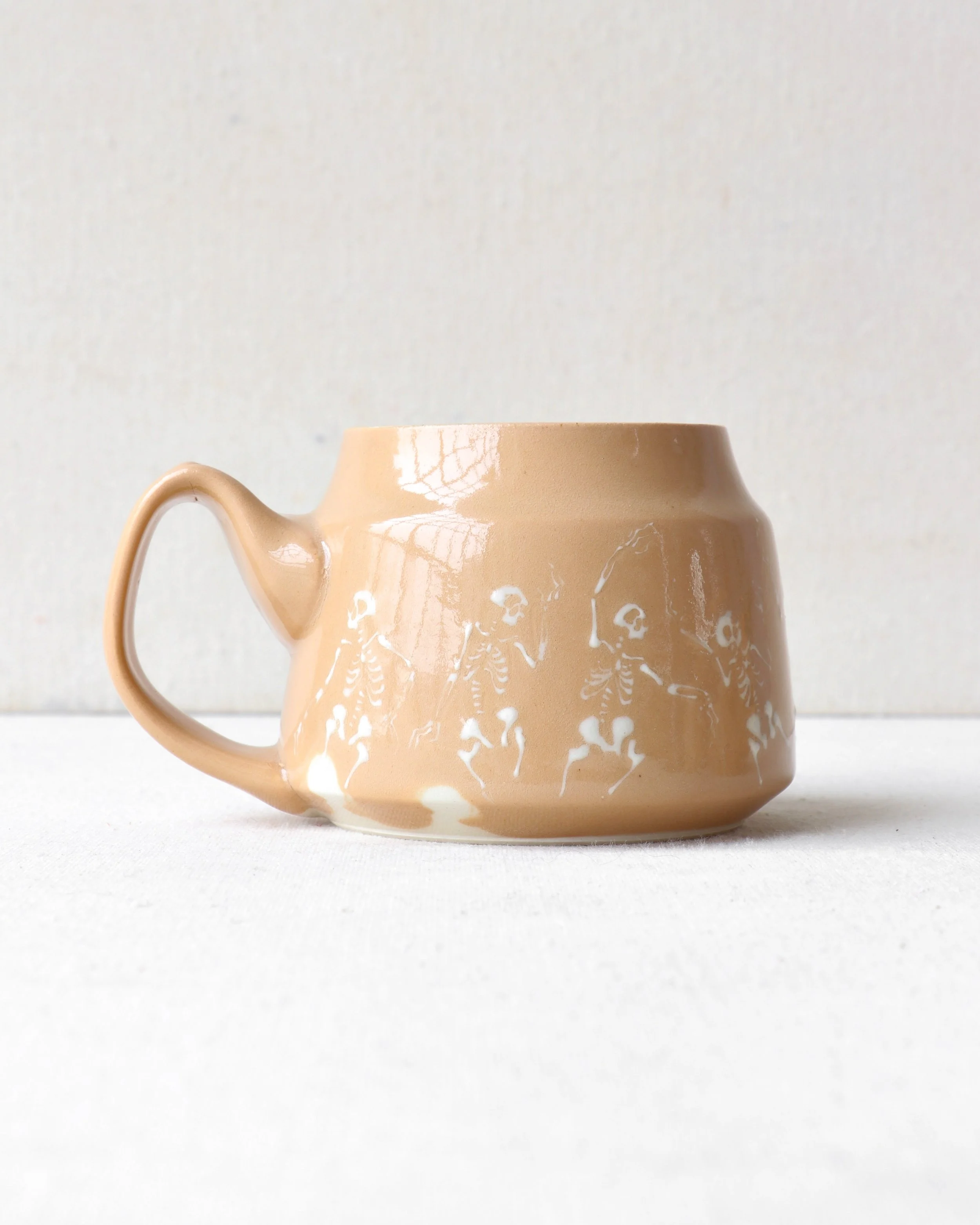 Orange Dancing Skeletons Latte Mug
