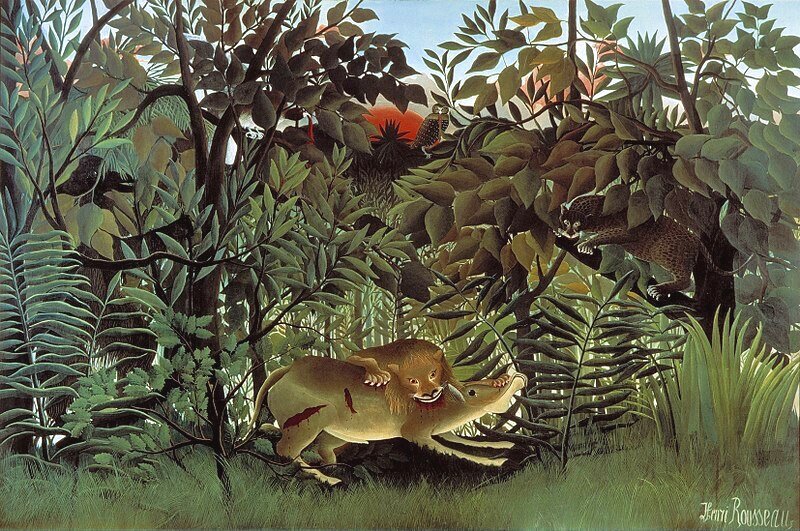 On The Hungry Lion Attacking an Antelope