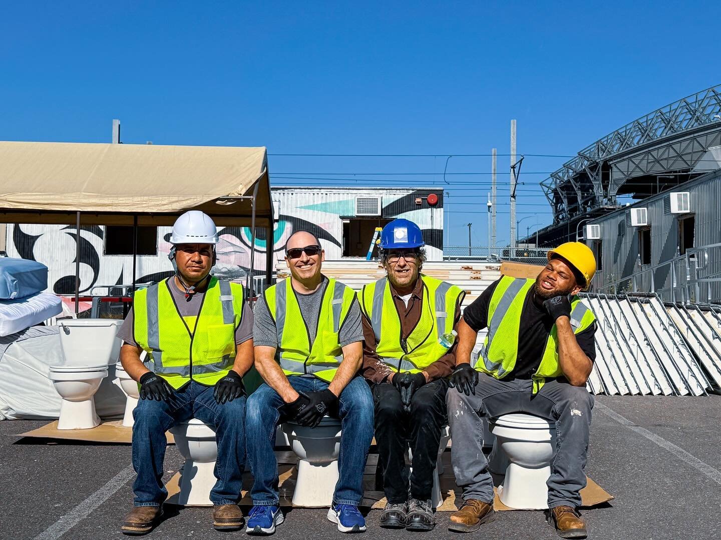 &ldquo;Have a seat!&rdquo; some uncharactaristaly artistic photos of Weld Works members Jae&rsquo;von, Brendan, Justin and Brennan working at the King County deconstruction project in SODO. Courtesy of Weld Works Director, Jay Pershing.
Visit our web