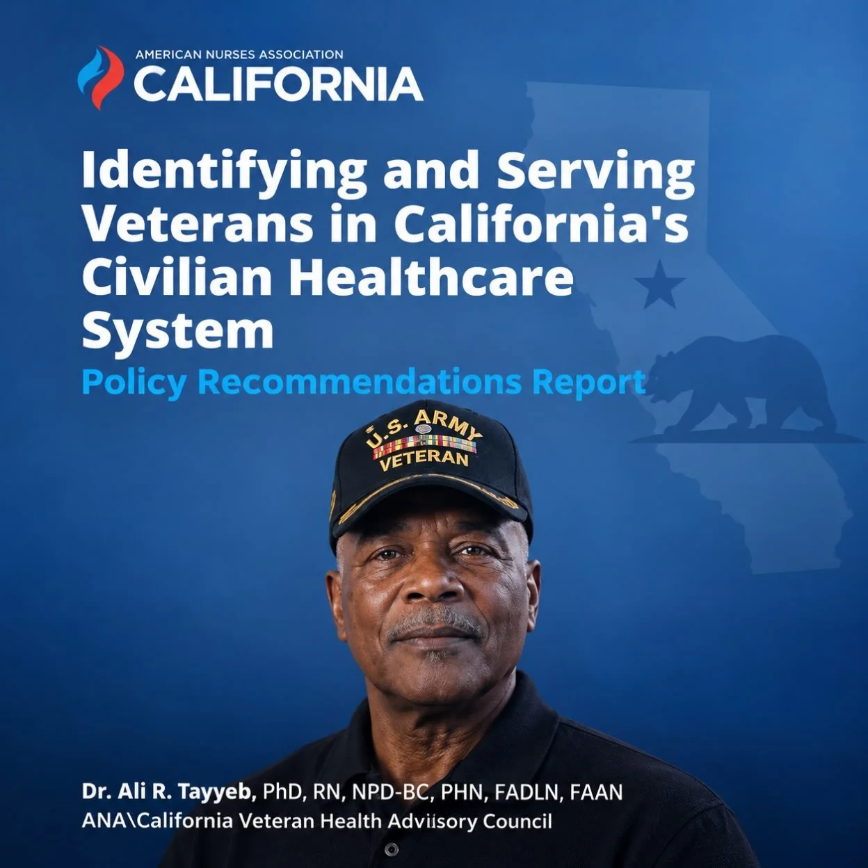 In 2022, Dr. Ali R. Tayyeb initiated the ANA/California Veterans Health Campaign, recognizing the need to strengthen civilian healthcare systems&rsquo; ability to identify, understand, and care for military veterans. Working collaboratively with ANA/
