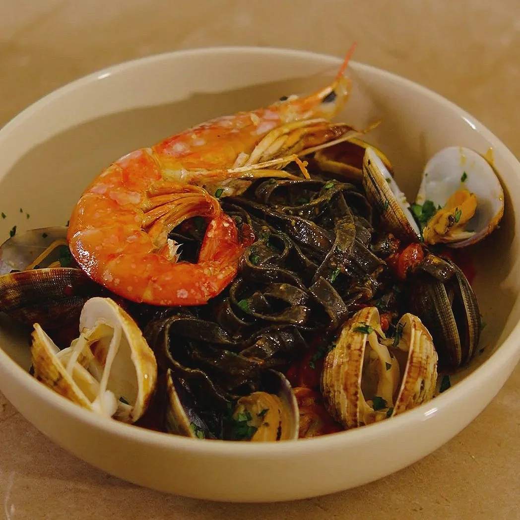 Squid Ink & Truffle Pasta with Clams
