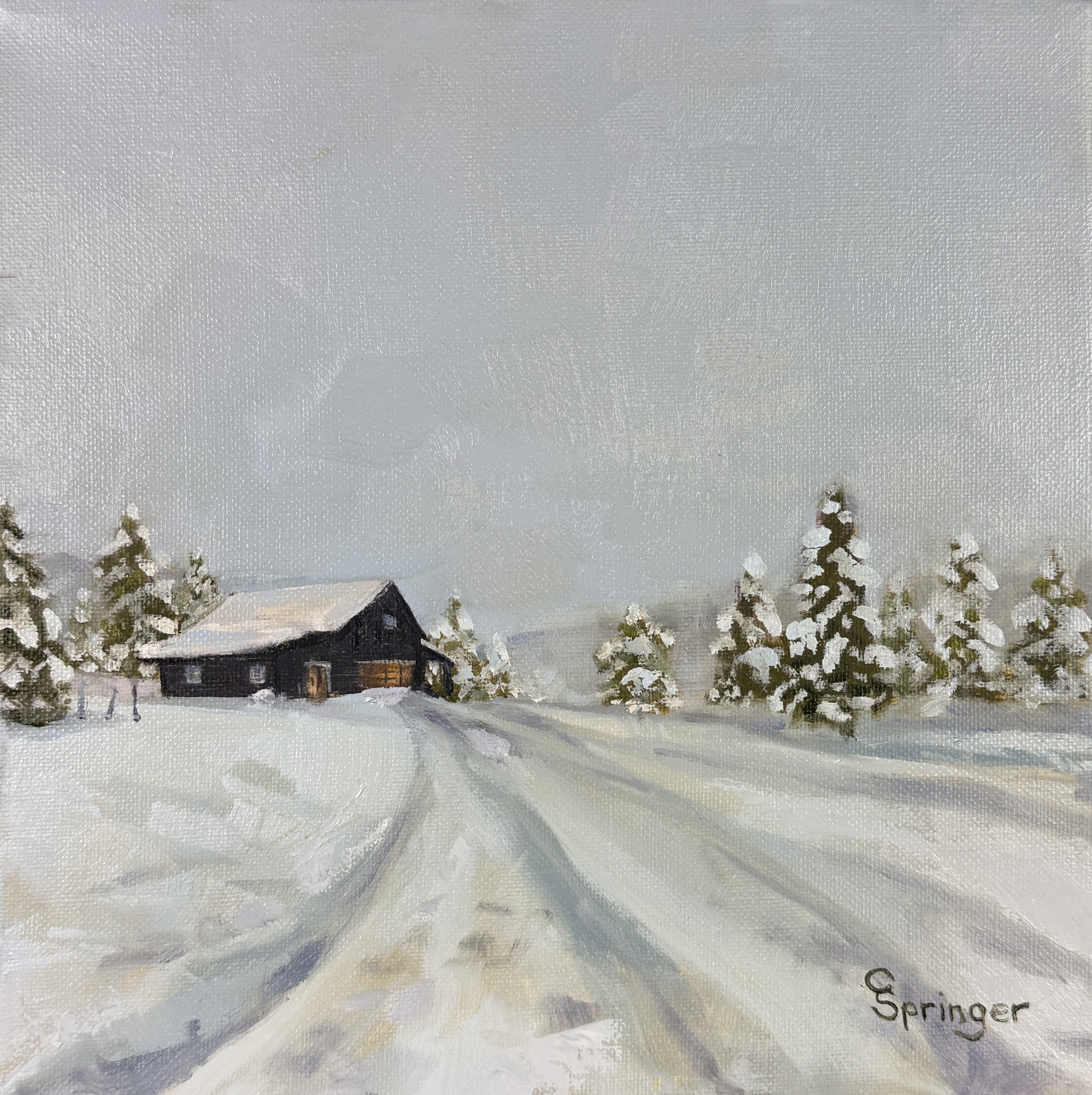  After the Snow, Nederland 
$595 
10 x 10 inches 
Oil on Canvas