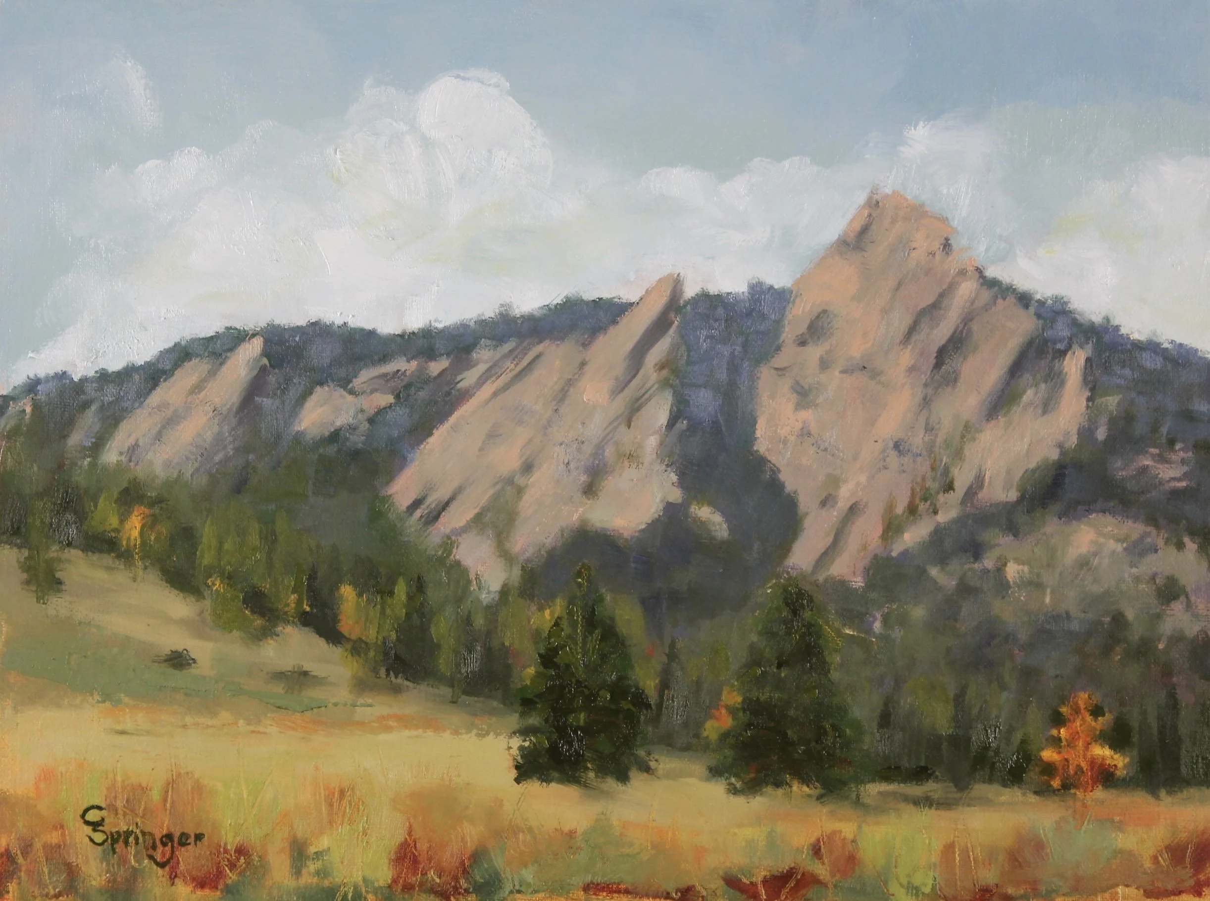  Chautauqua Early Fall 
$675 
9 x 12 inches 
Oil on Linen Panel, Plein Air