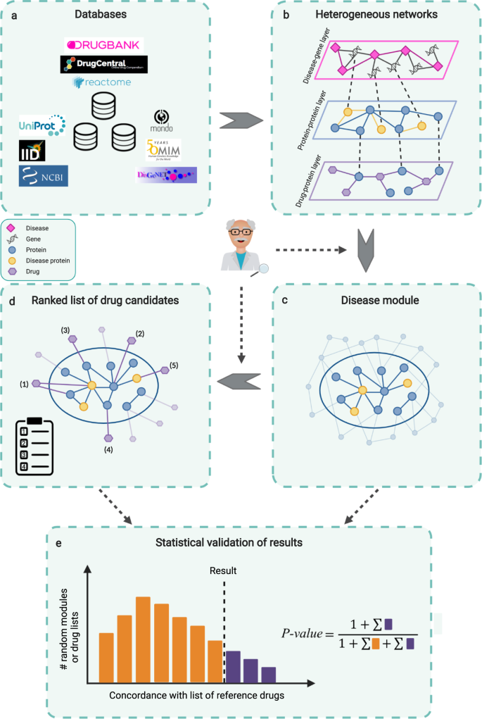 Network medicine for disease module identification and drug repurposing with the NeDRex platform