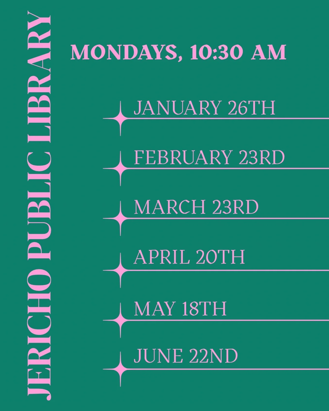 Our classes are offered monthly at @jerichonylibrary 🤩

Through exploratory and guided play, children ages 18-36 months will benefit from themed gross motor, fine motor, and sensory play experiences that support and enhance their emerging skills. 

