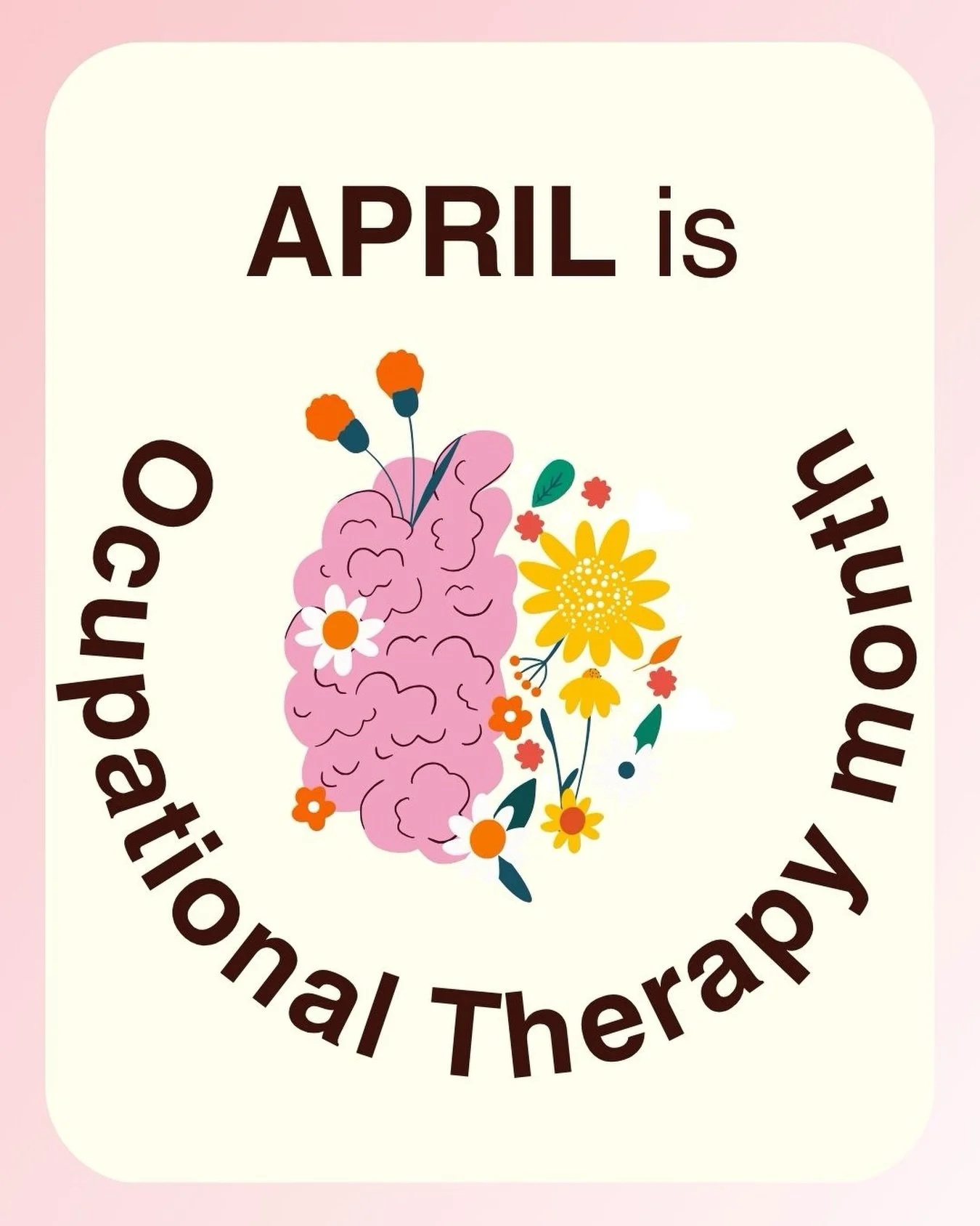 Happy #OTmonth to therapists, entrepreneurs, educators, advocates and students. 

Grateful to be a part of a fulfilling health field 🙌