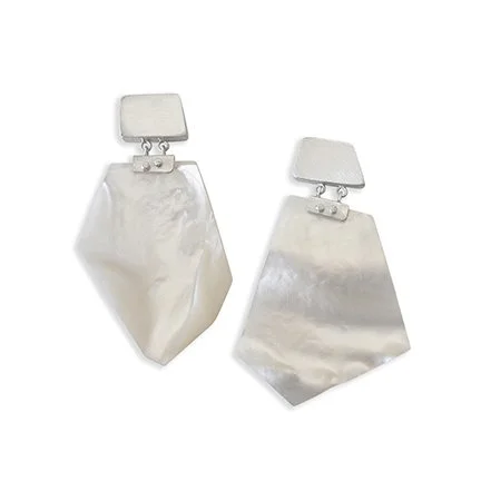 E490 MOP Chunk Drops in Sterling Silver
