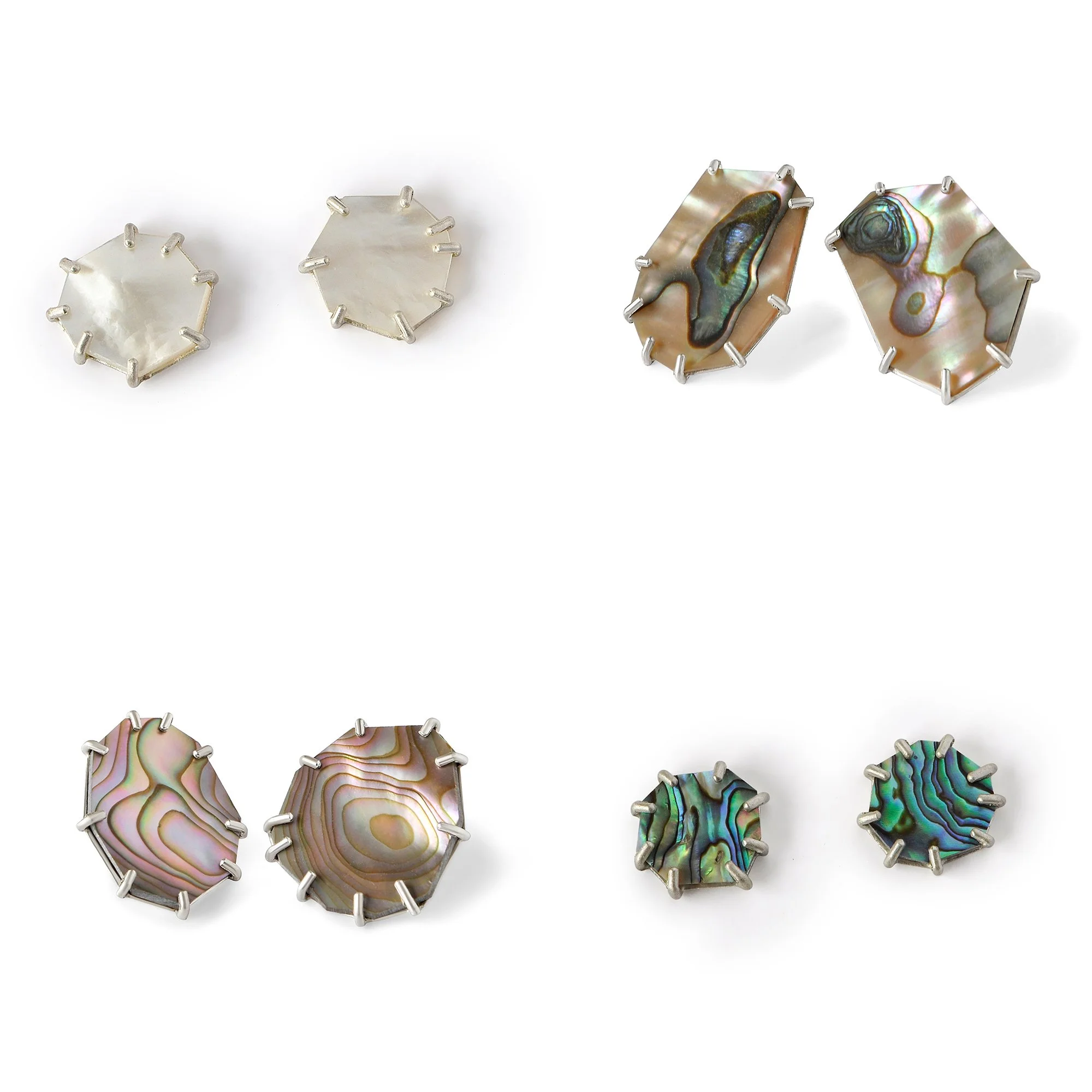 abalone post earrings