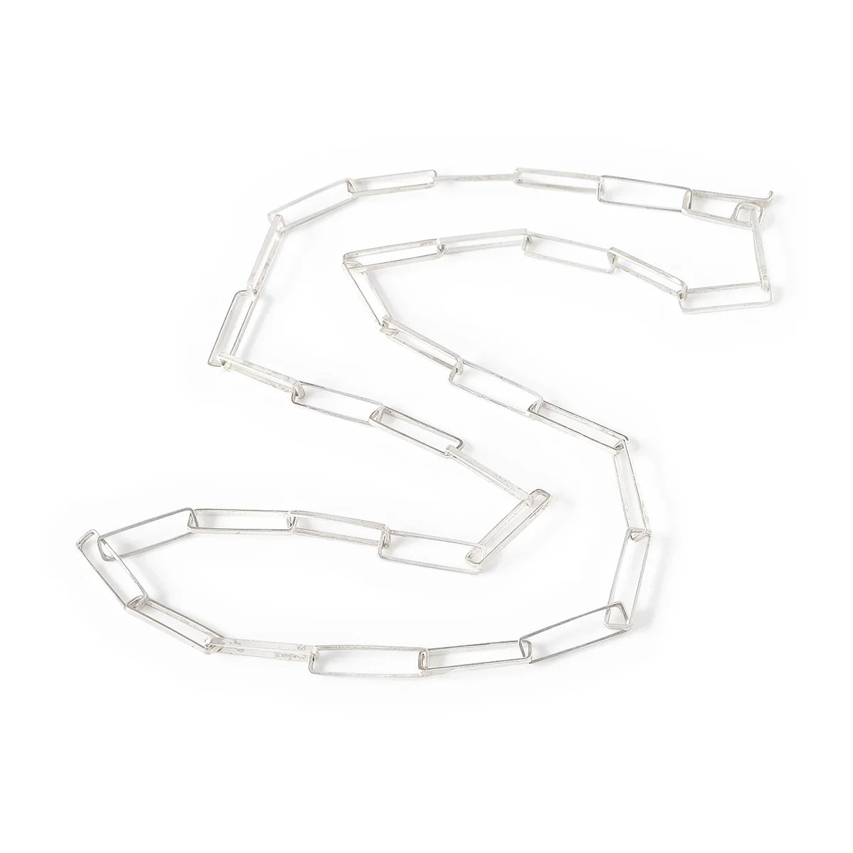 N215 Long Paperclip Chain in Sterling SIlver